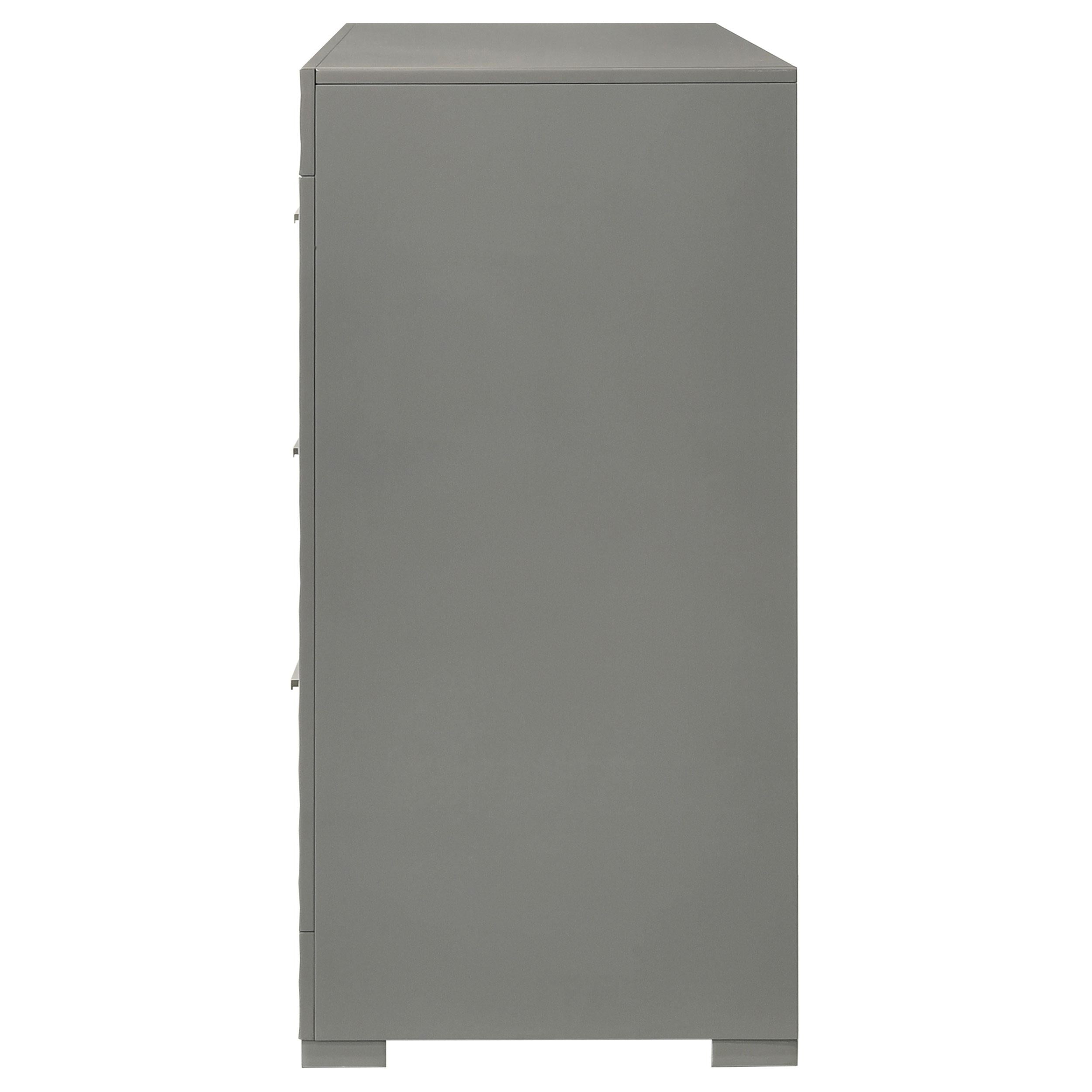 Ives 6-drawer Dresser Cabinet Grey High Gloss - 224973