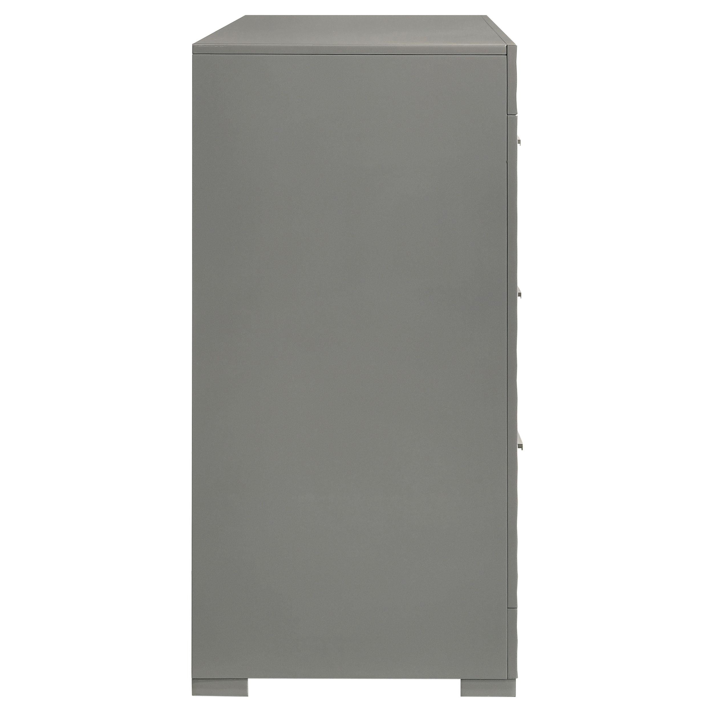 Ives 6-drawer Dresser Cabinet Grey High Gloss - 224973
