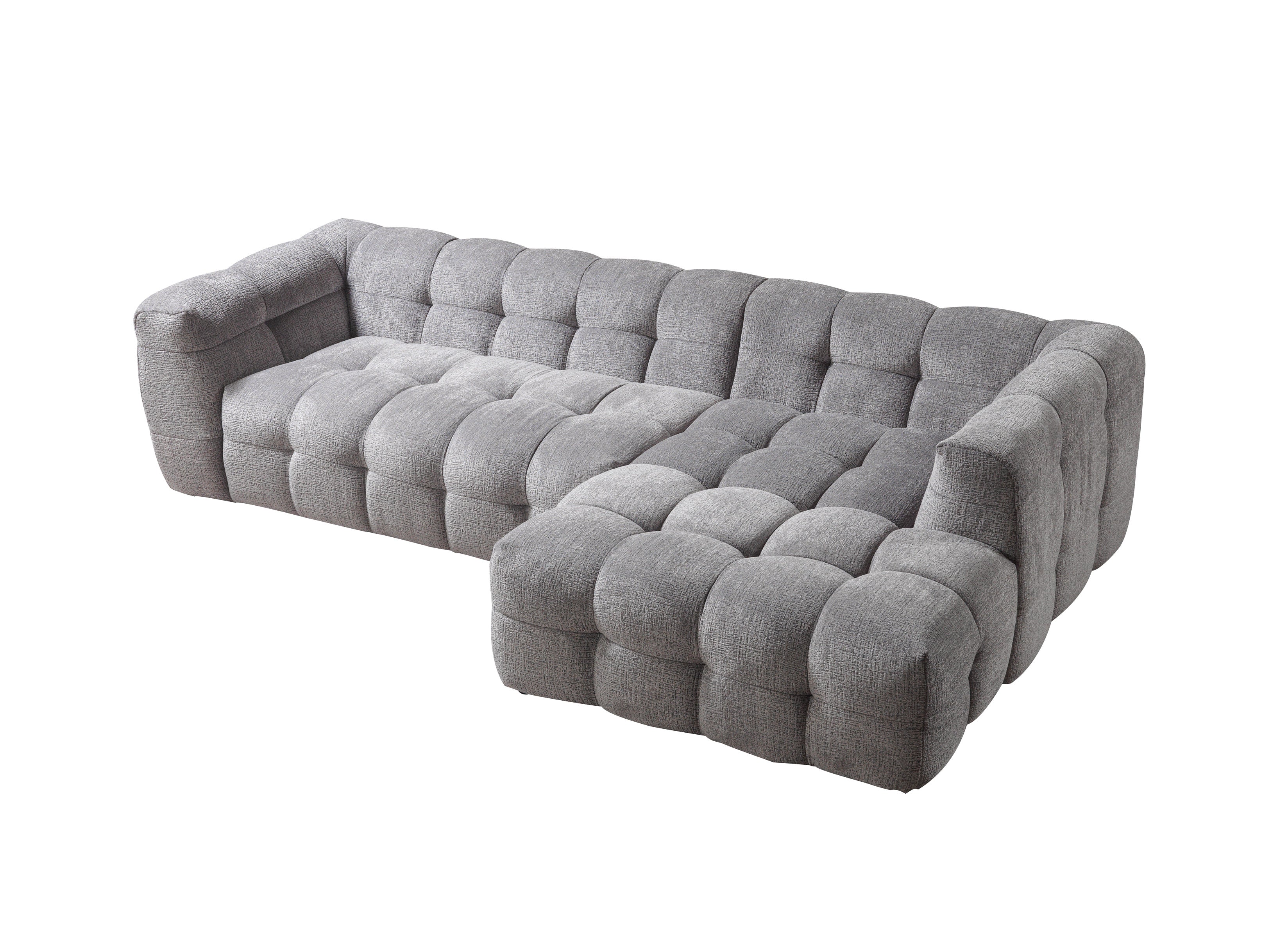 Ivy Gray Boucle RAF Sectional - IVYGR-RSEC - Bien Home Furniture &amp; Electronics