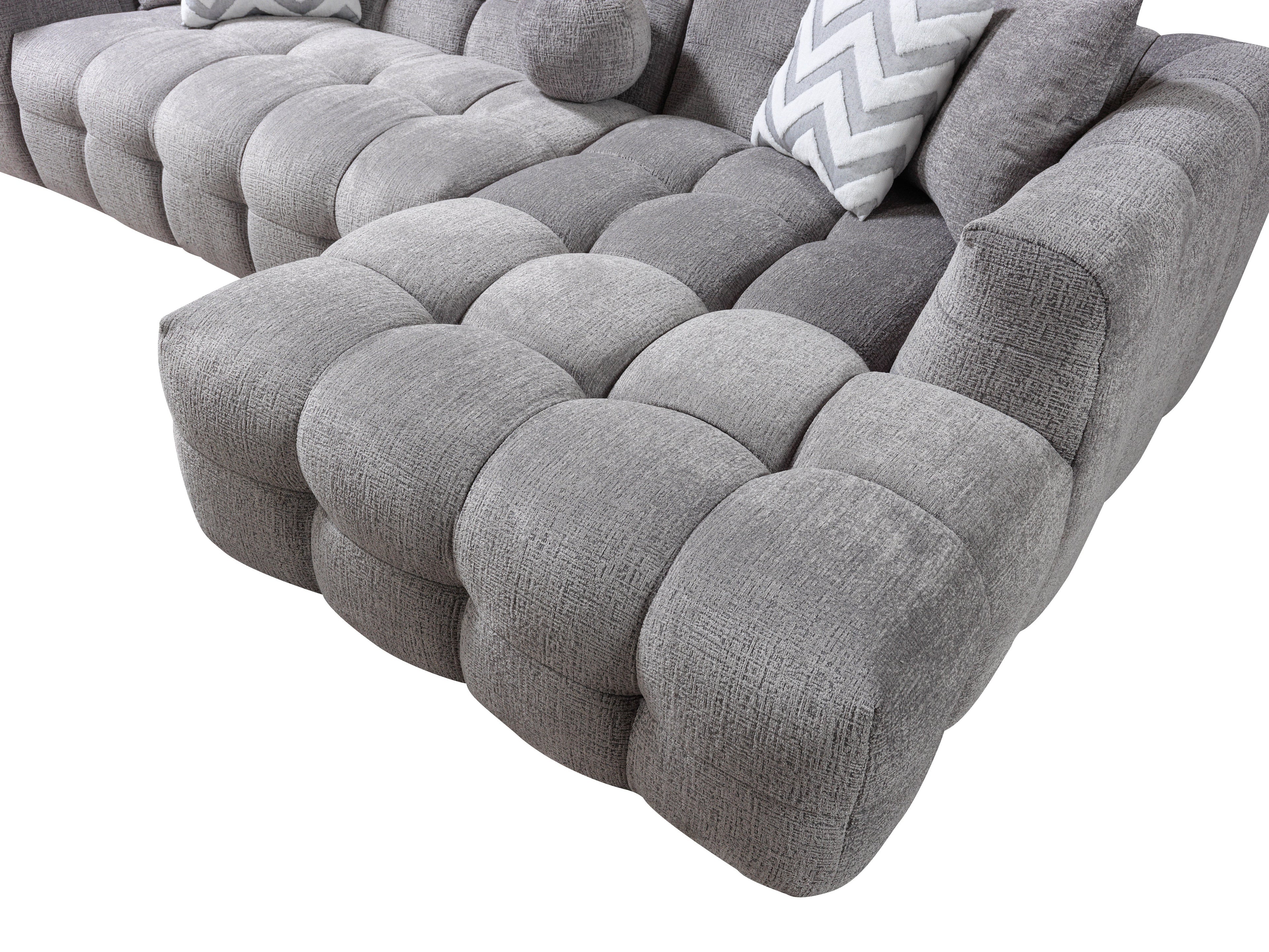Ivy Gray Boucle RAF Sectional - IVYGR-RSEC - Bien Home Furniture & Electronics
