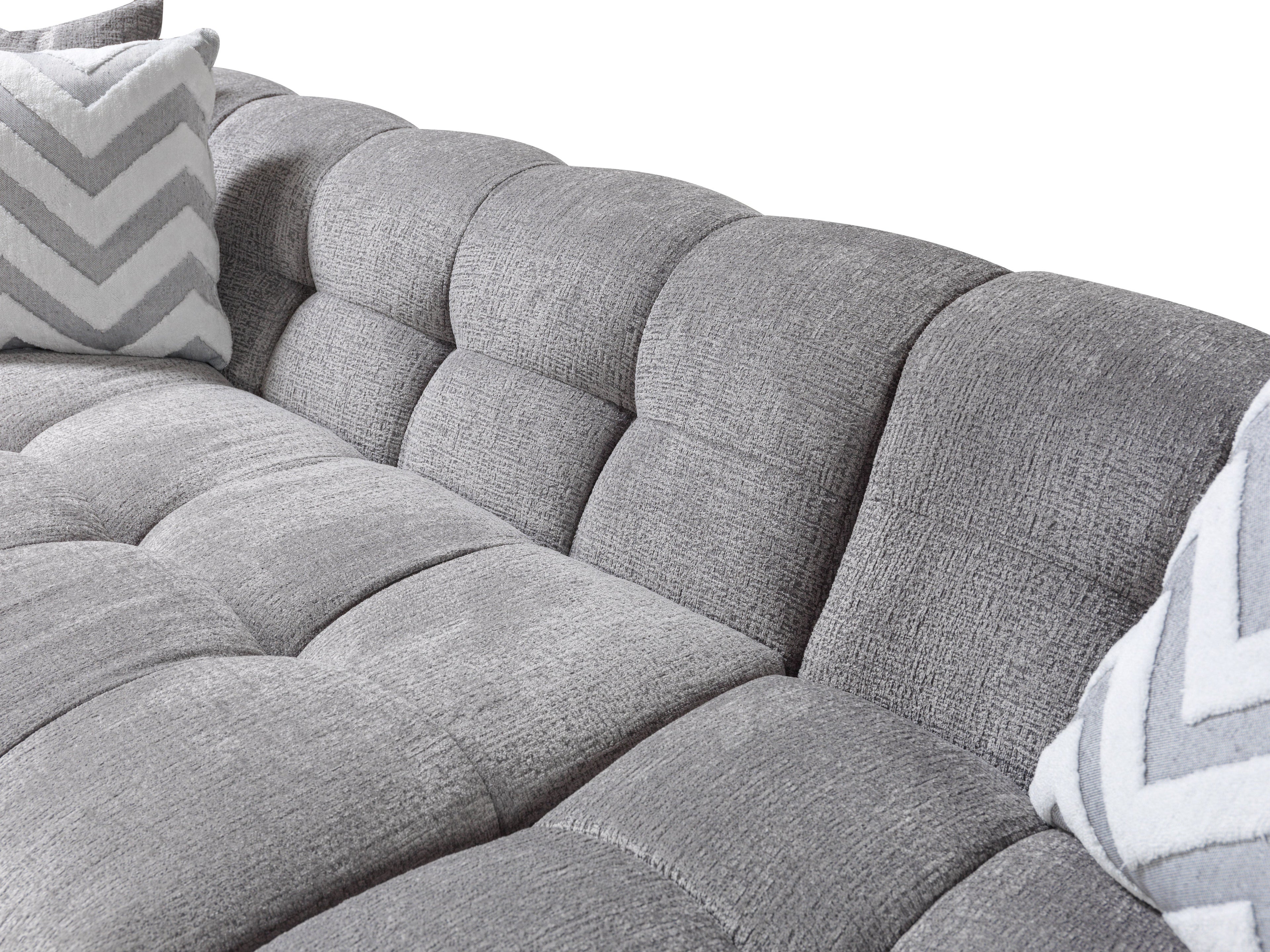 Ivy Gray Boucle RAF Sectional - IVYGR-RSEC - Bien Home Furniture & Electronics