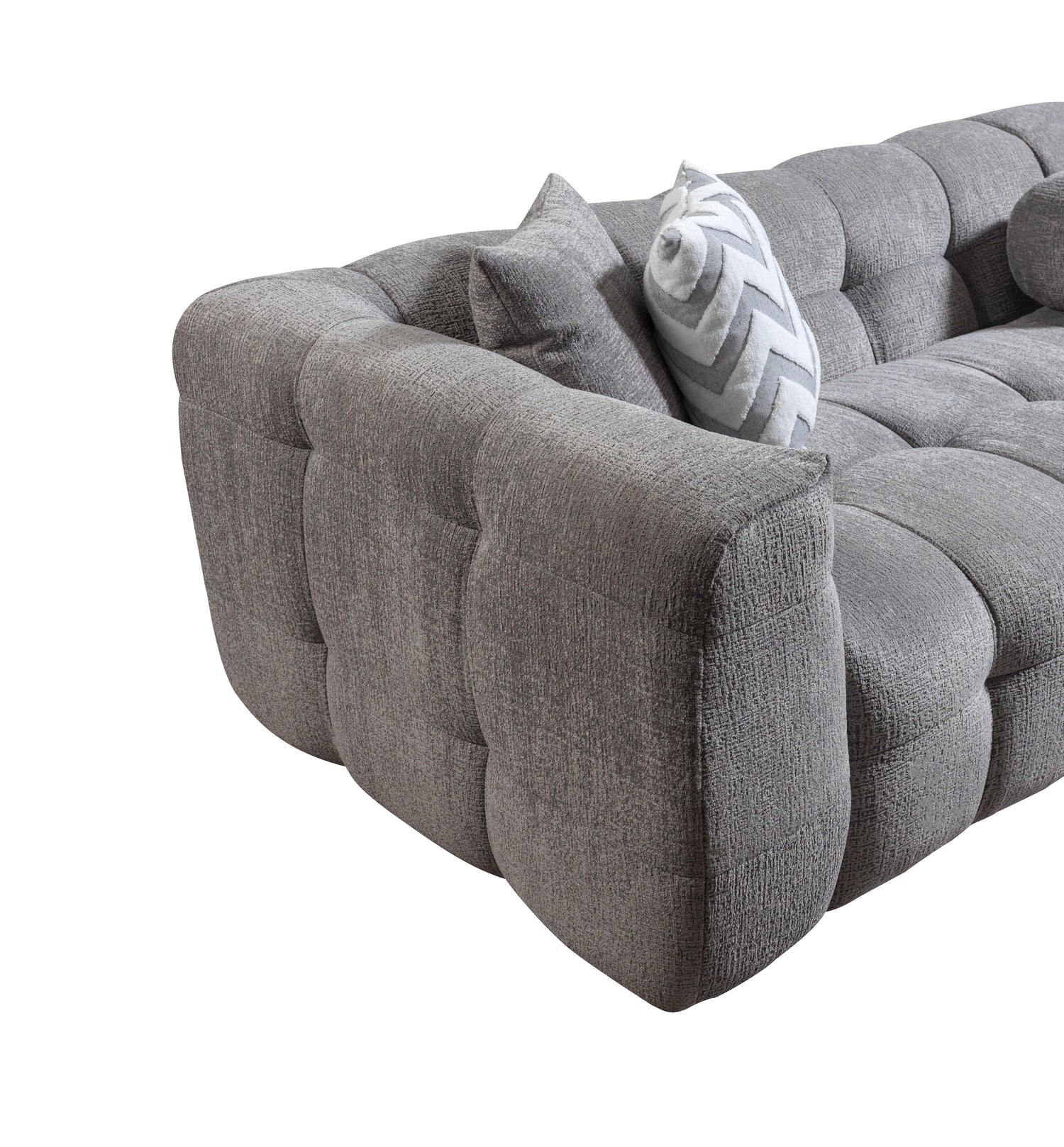Ivy Gray Boucle RAF Sectional - IVYGR-RSEC - Bien Home Furniture & Electronics