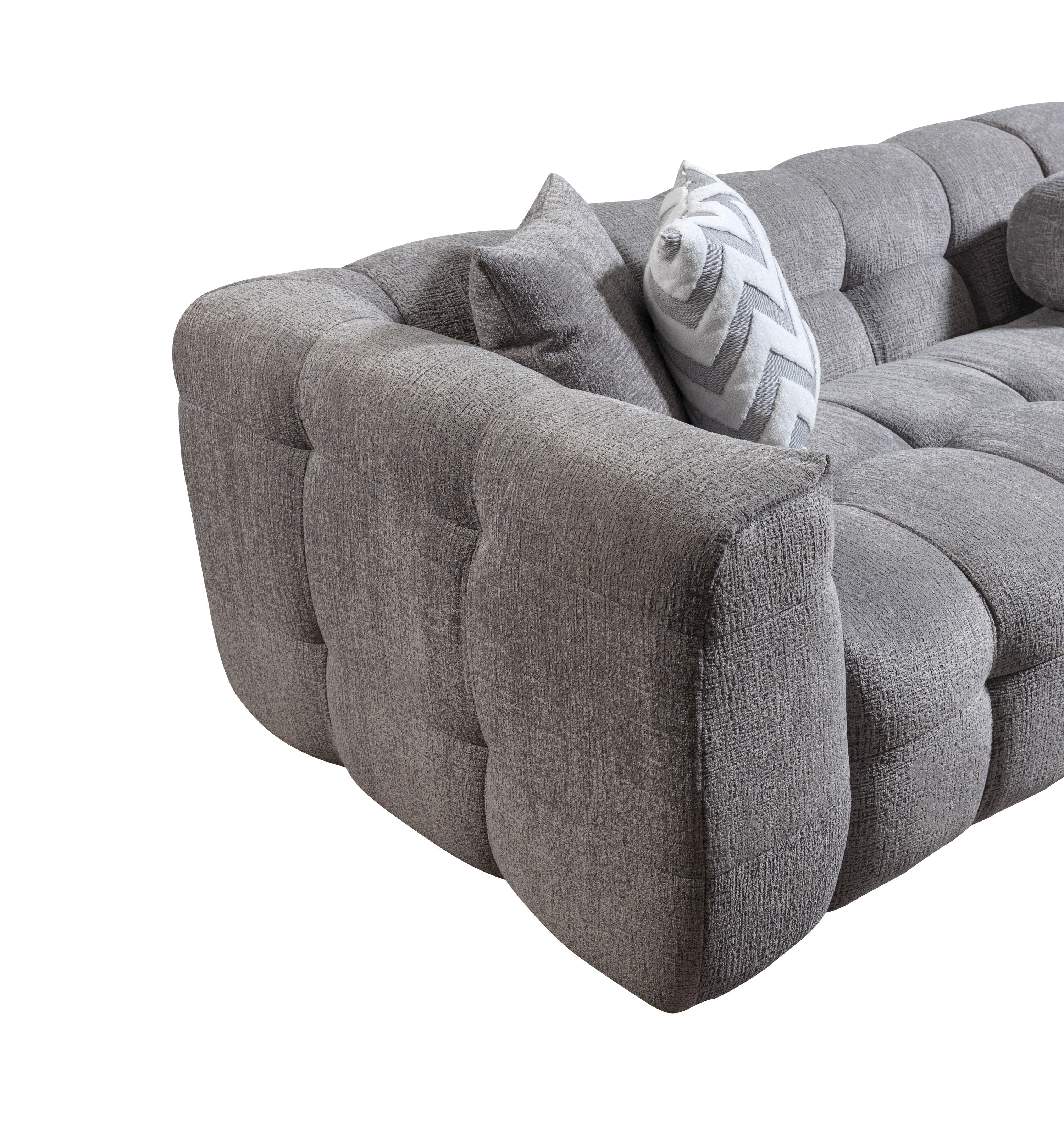 Ivy Gray Boucle RAF Sectional - IVYGR-RSEC - Bien Home Furniture & Electronics