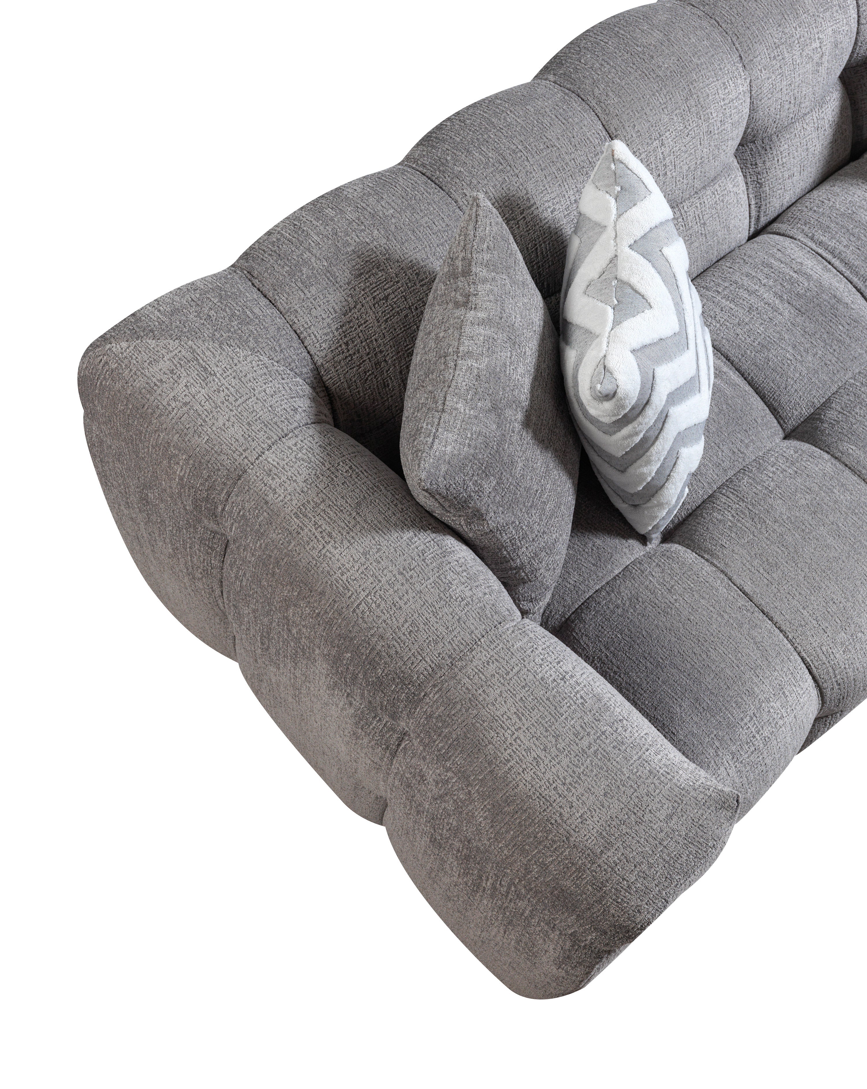 Ivy Gray Boucle RAF Sectional - IVYGR-RSEC - Bien Home Furniture & Electronics