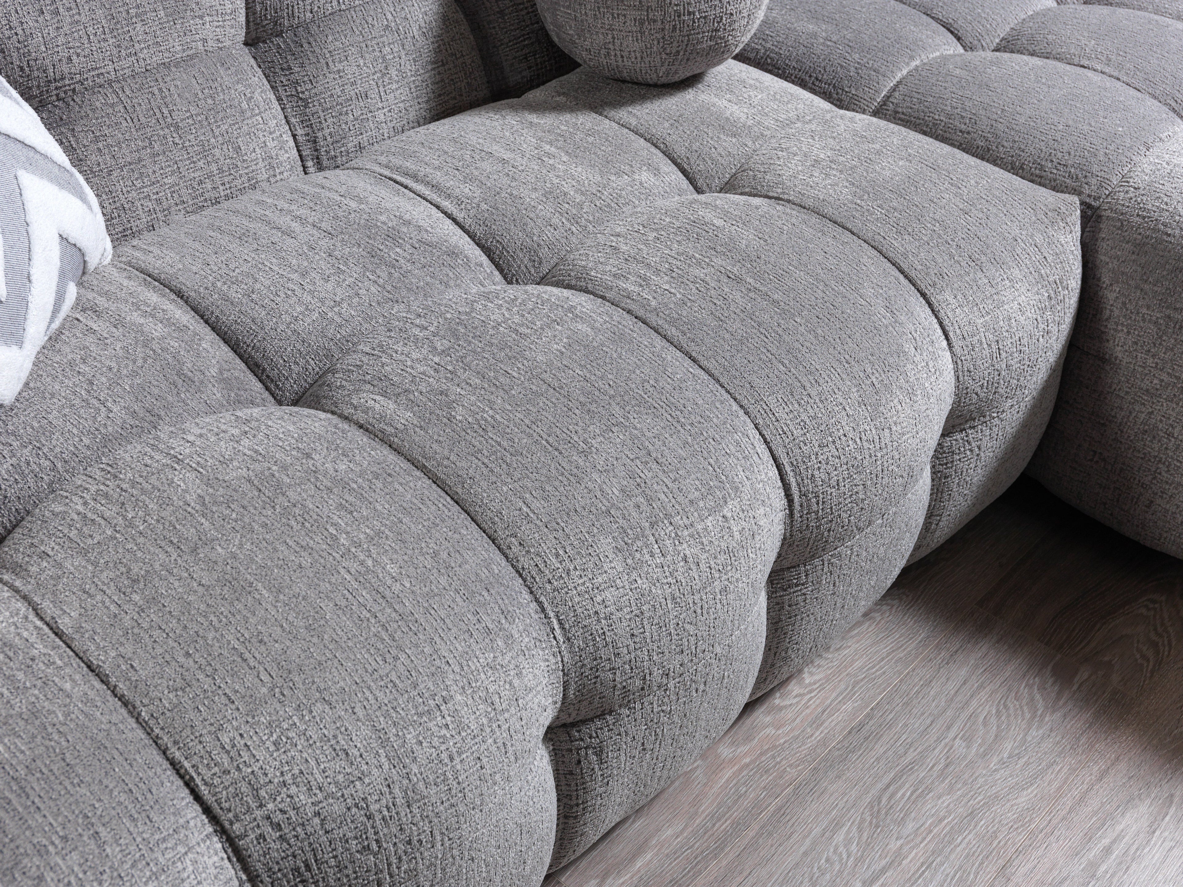 Ivy Gray Boucle RAF Sectional - IVYGR-RSEC - Bien Home Furniture & Electronics