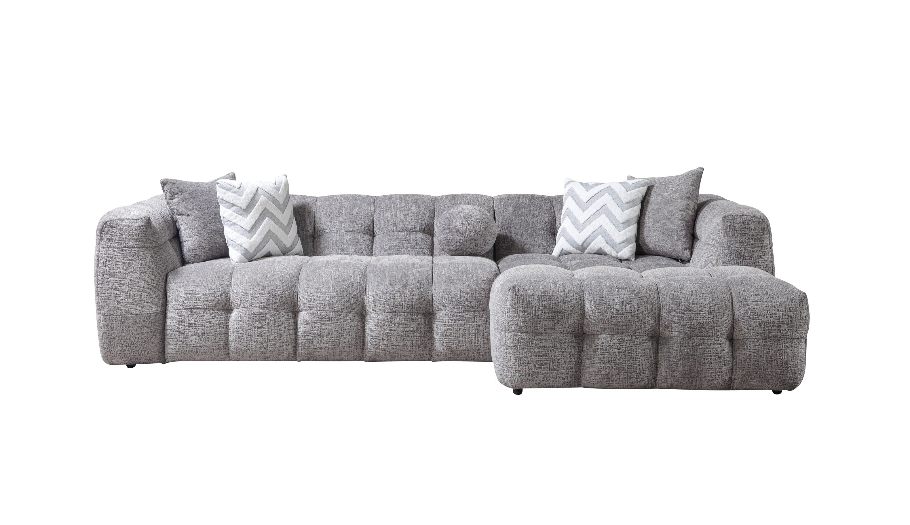 Ivy Gray Boucle RAF Sectional - IVYGR-RSEC - Bien Home Furniture & Electronics