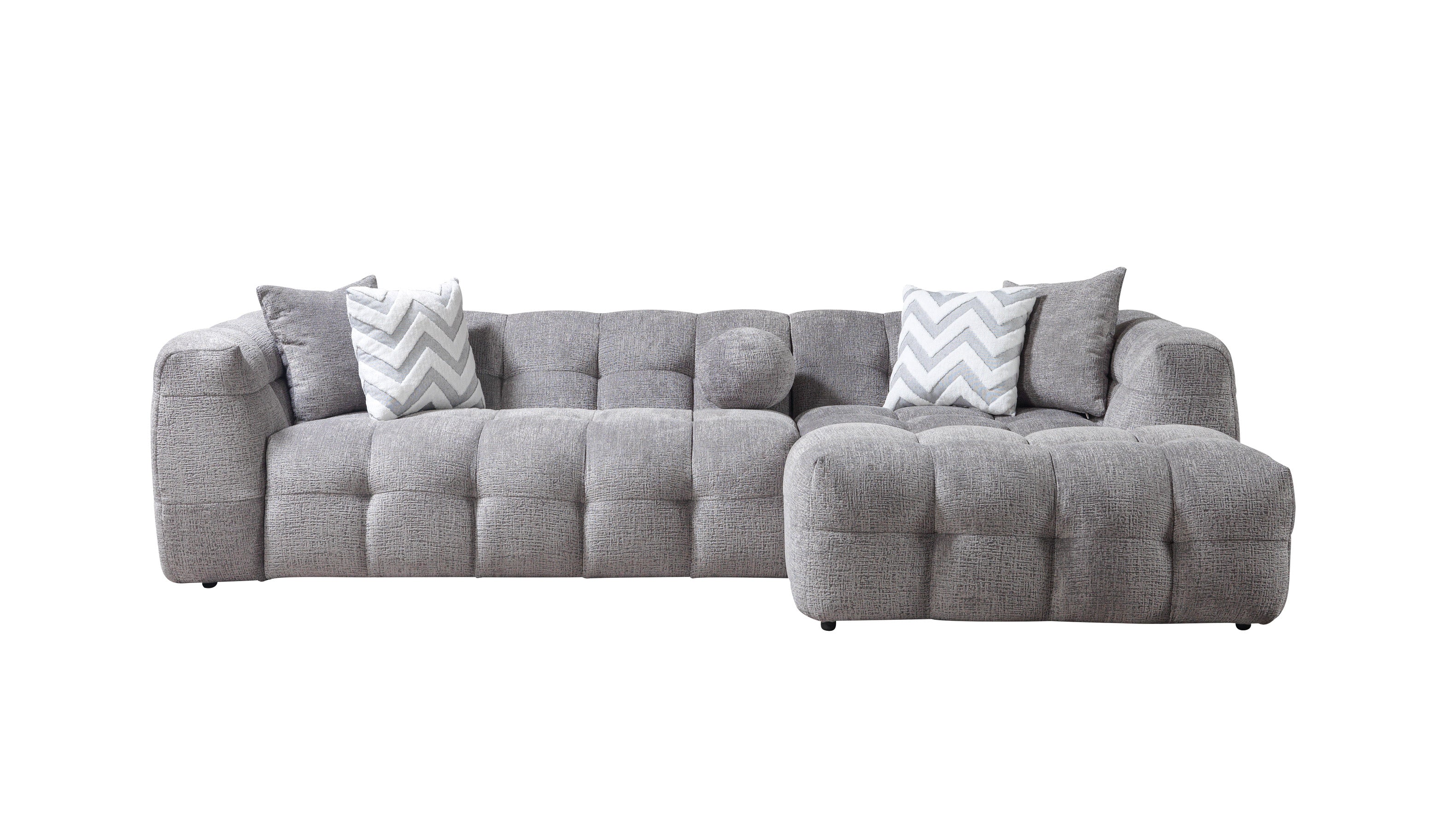 Ivy Gray Boucle RAF Sectional - IVYGR-RSEC - Bien Home Furniture &amp; Electronics