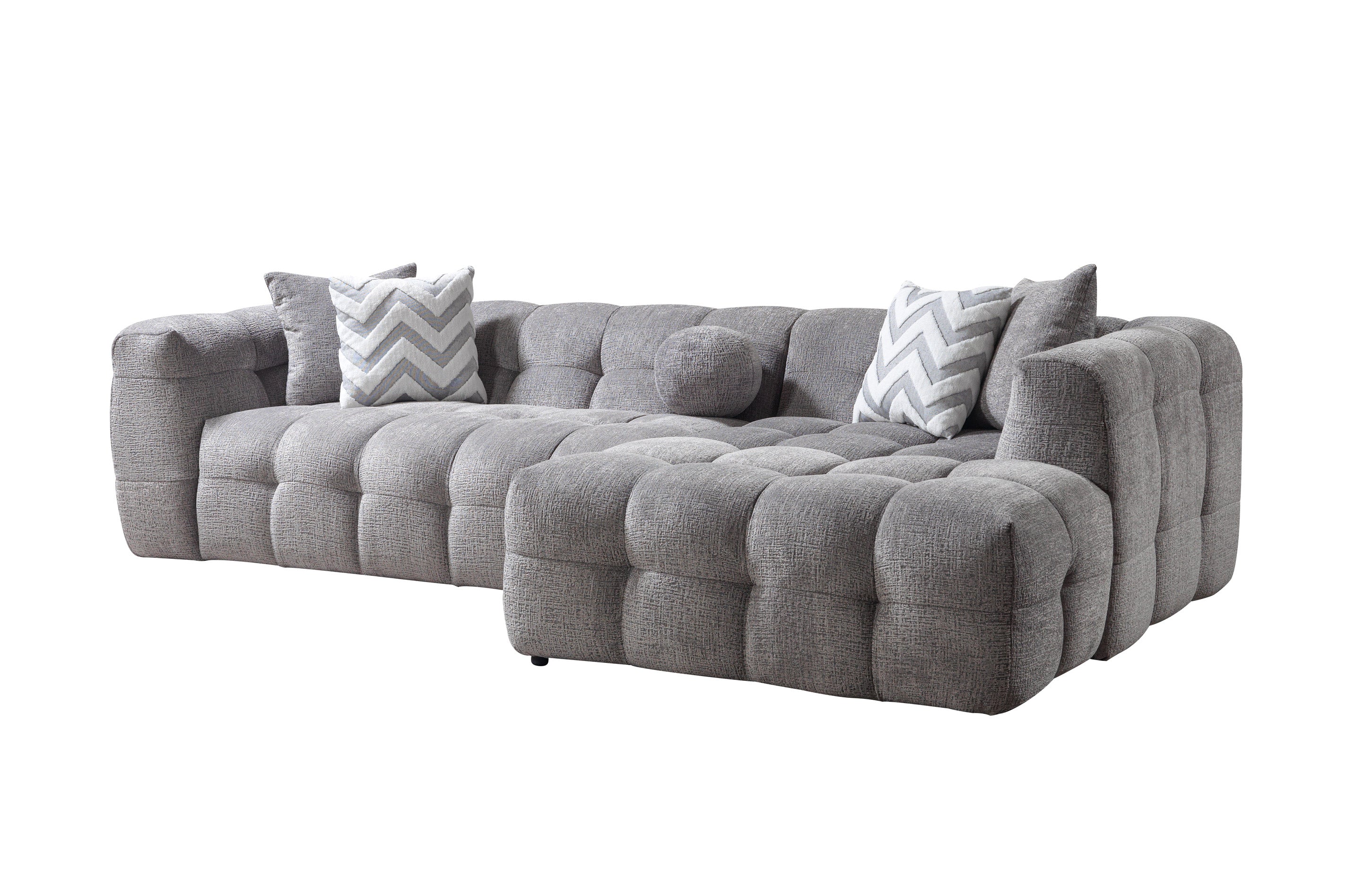 Ivy Gray Boucle RAF Sectional - IVYGR-RSEC - Bien Home Furniture &amp; Electronics