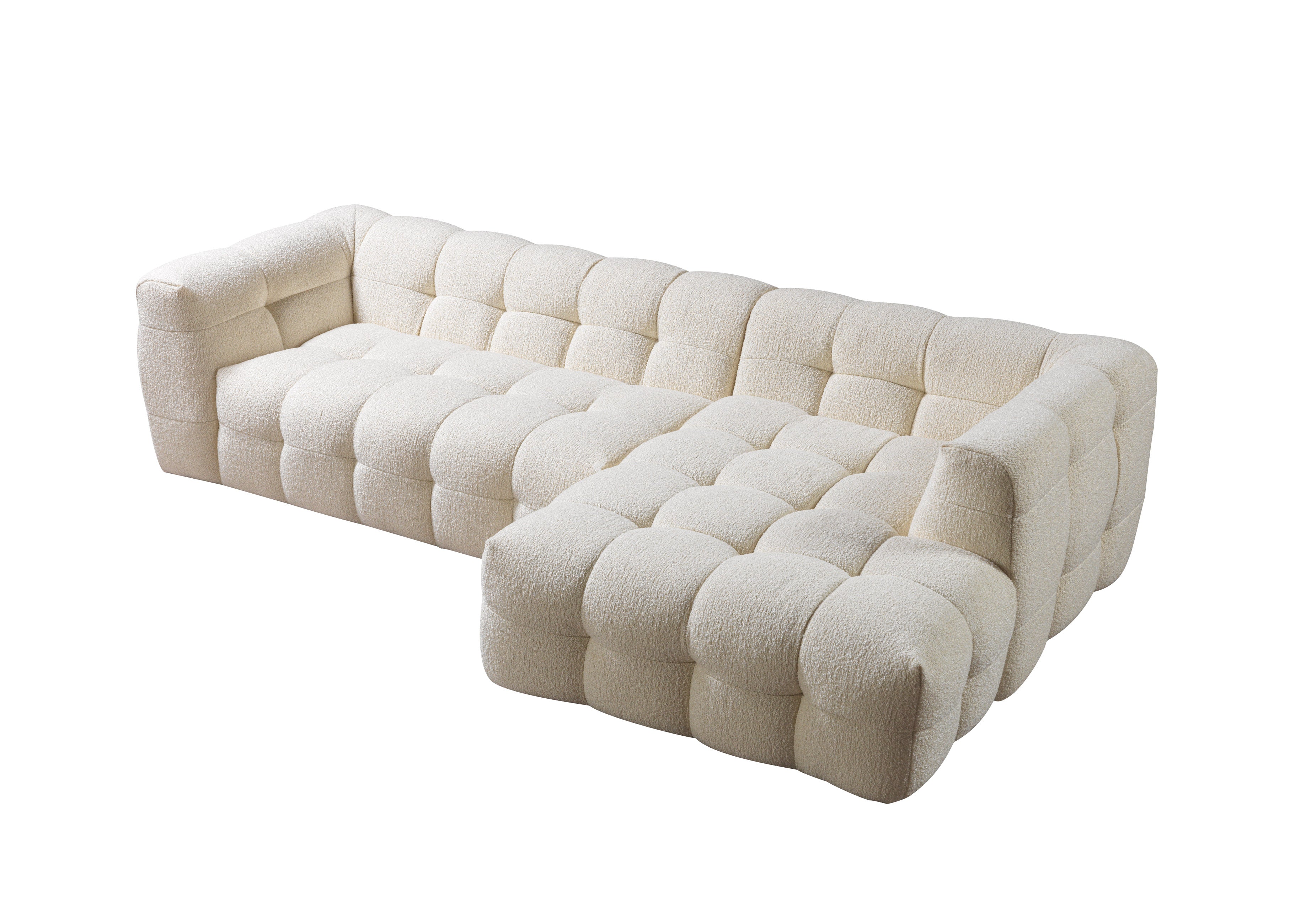 Ivy Ivory Boucle RAF Sectional - IVYIV-RSEC - Bien Home Furniture & Electronics