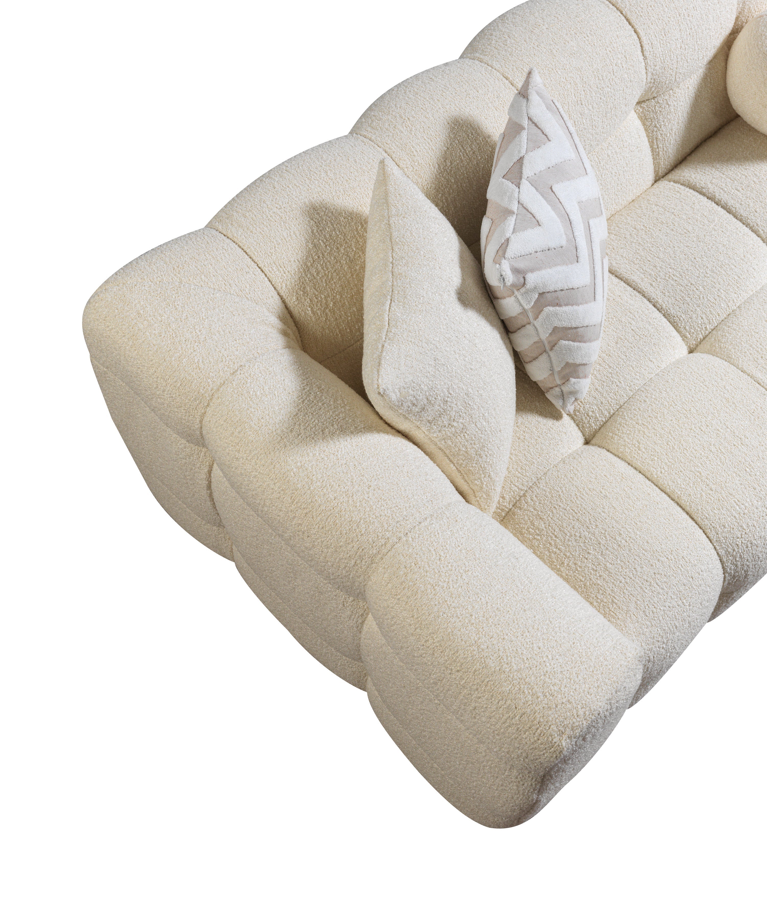 Ivy Ivory Boucle RAF Sectional - IVYIV-RSEC - Bien Home Furniture & Electronics
