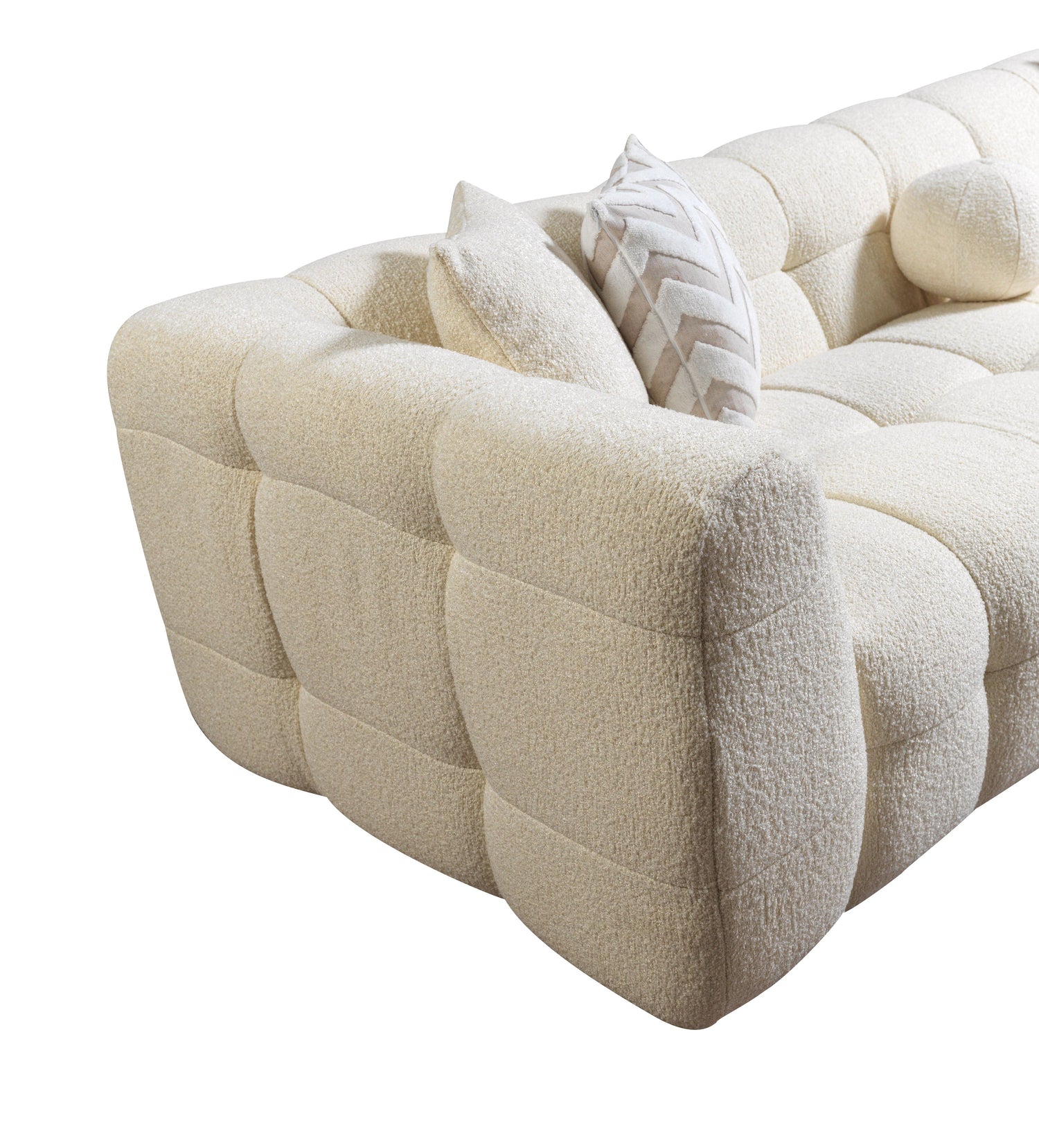 Ivy Ivory Boucle RAF Sectional - IVYIV-RSEC - Bien Home Furniture & Electronics