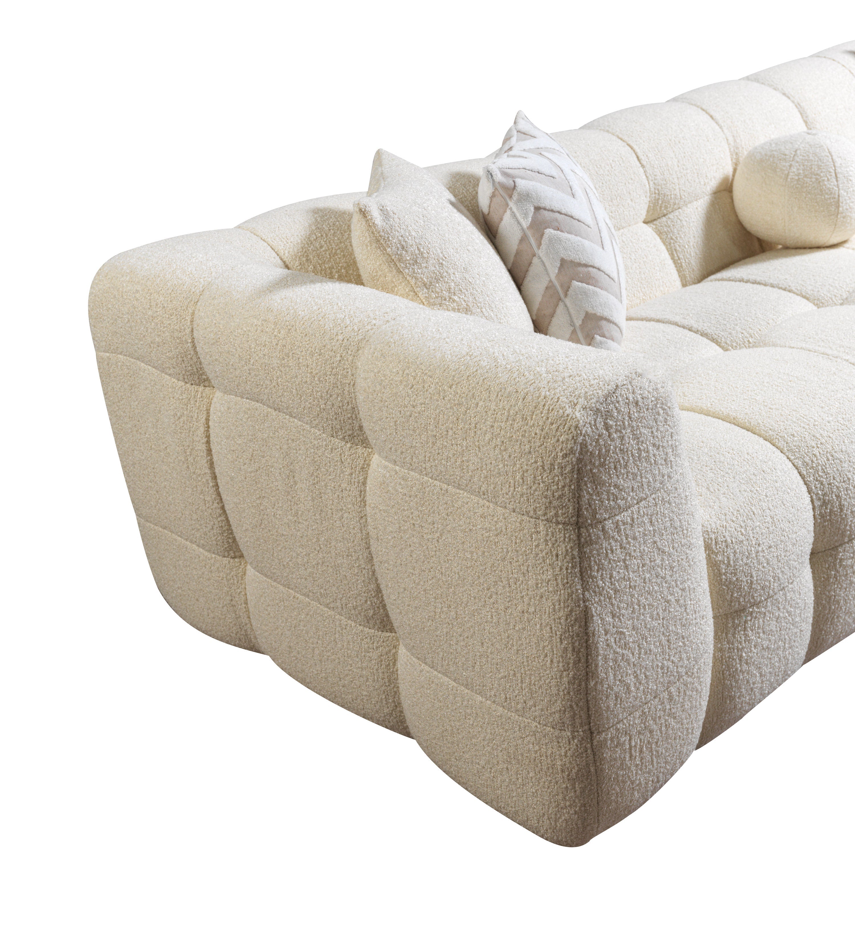 Ivy Ivory Boucle RAF Sectional - IVYIV-RSEC - Bien Home Furniture & Electronics