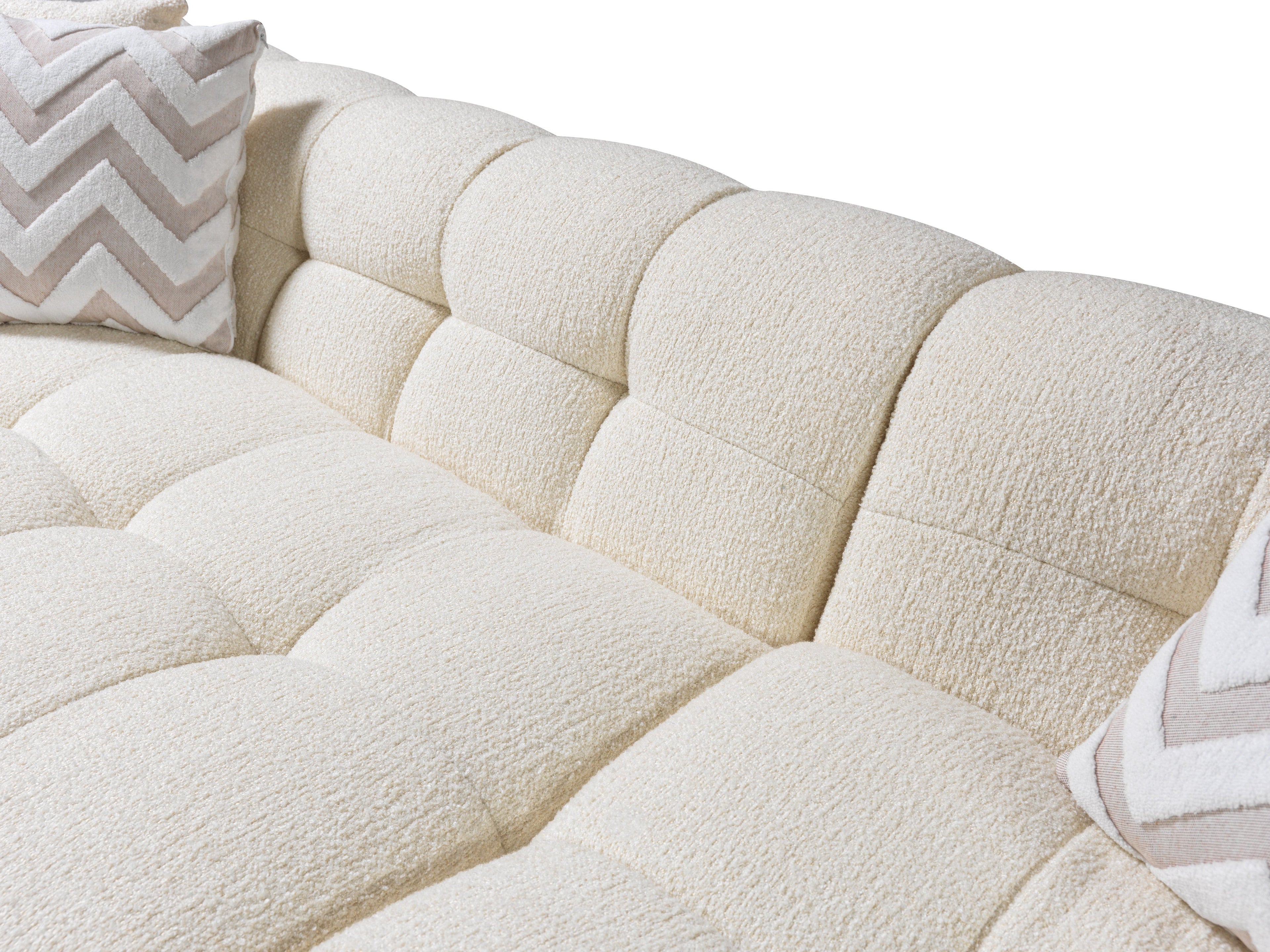 Ivy Ivory Boucle RAF Sectional - IVYIV-RSEC - Bien Home Furniture & Electronics