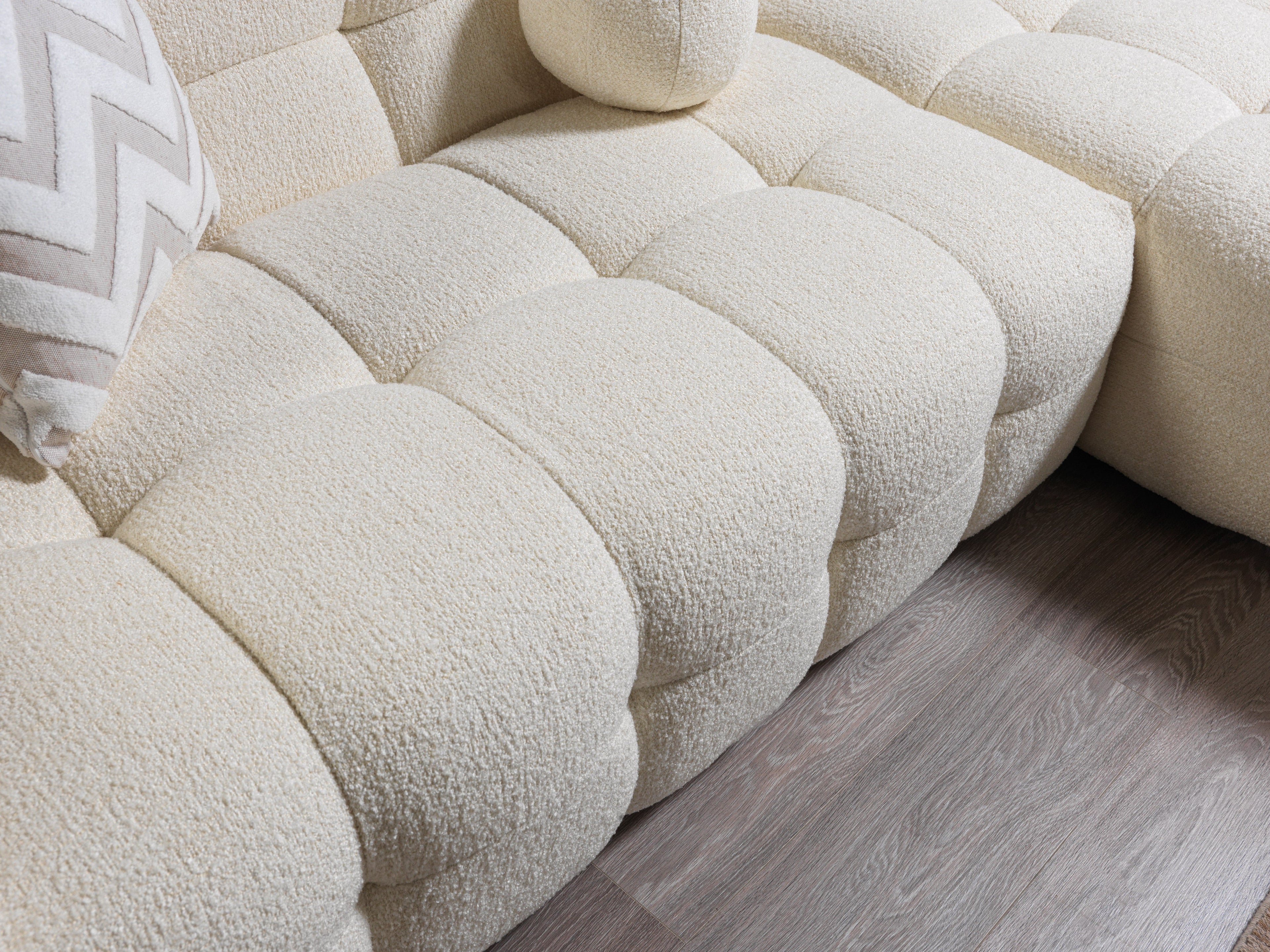 Ivy Ivory Boucle RAF Sectional - IVYIV-RSEC - Bien Home Furniture & Electronics