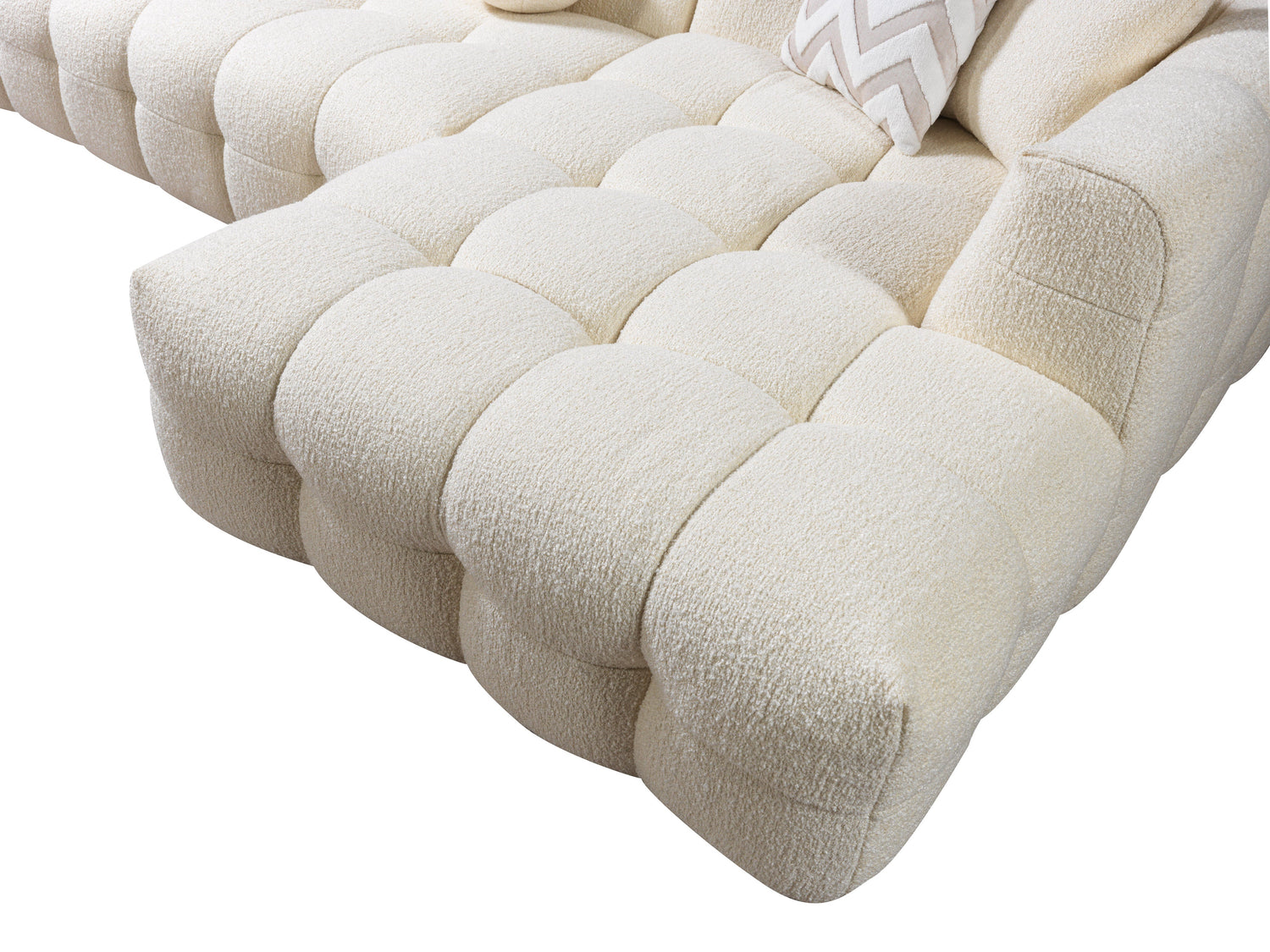 Ivy Ivory Boucle RAF Sectional - IVYIV-RSEC - Bien Home Furniture & Electronics