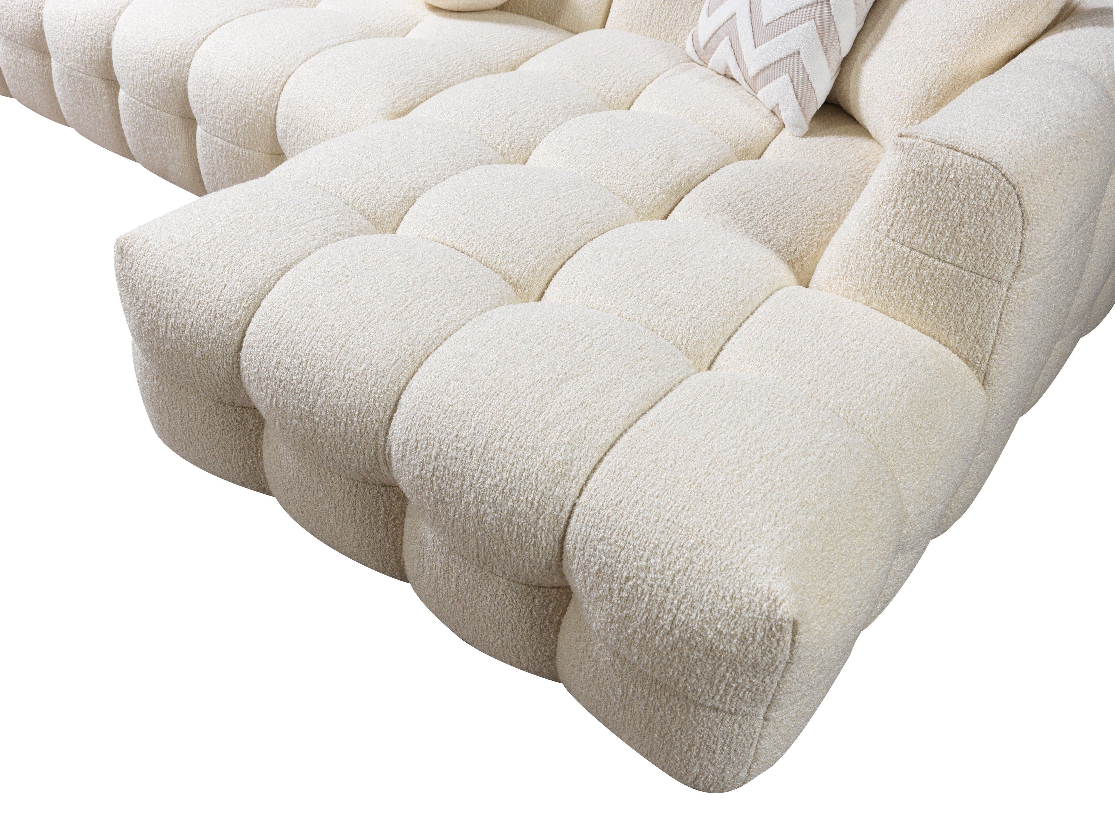 Ivy Ivory Boucle RAF Sectional - IVYIV-RSEC - Bien Home Furniture & Electronics