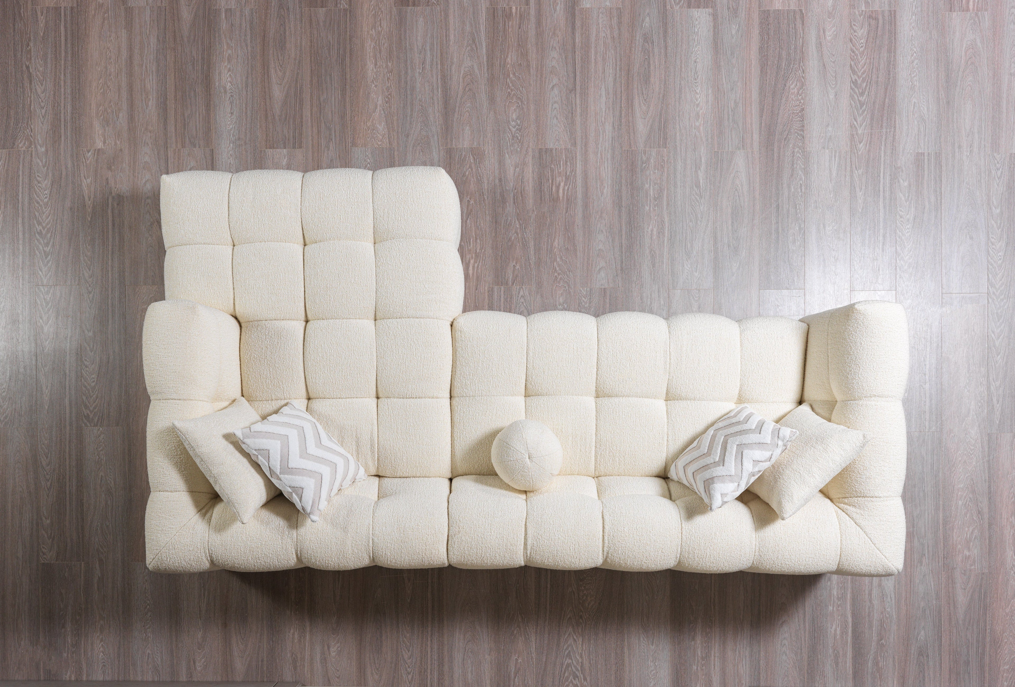 Ivy Ivory Boucle RAF Sectional - IVYIV-RSEC - Bien Home Furniture &amp; Electronics