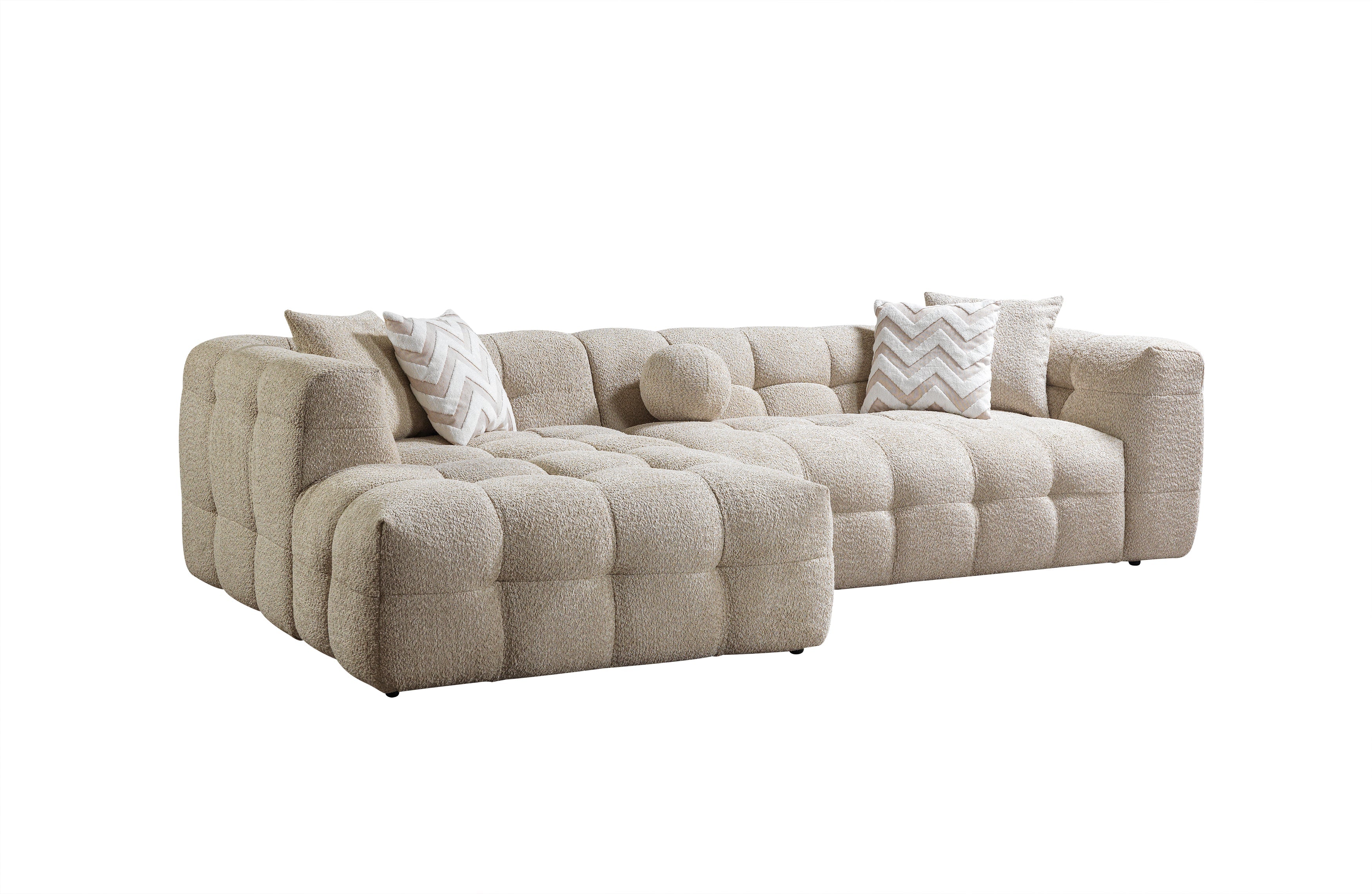 Ivy Sand Boucle LAF 110" Sectional - IVYSAND-LSEC