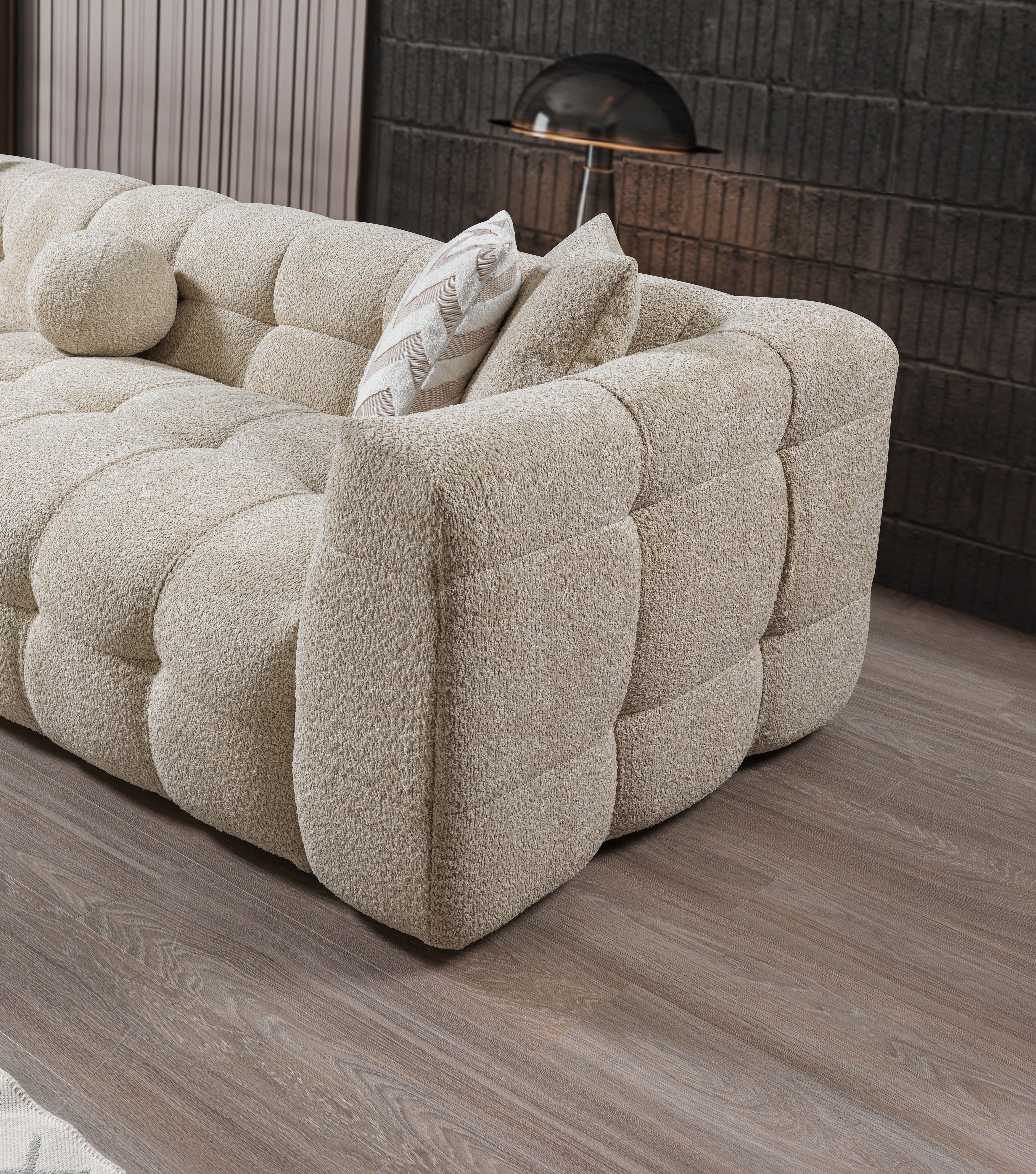 Ivy Sand Boucle LAF 110" Sectional - IVYSAND-LSEC
