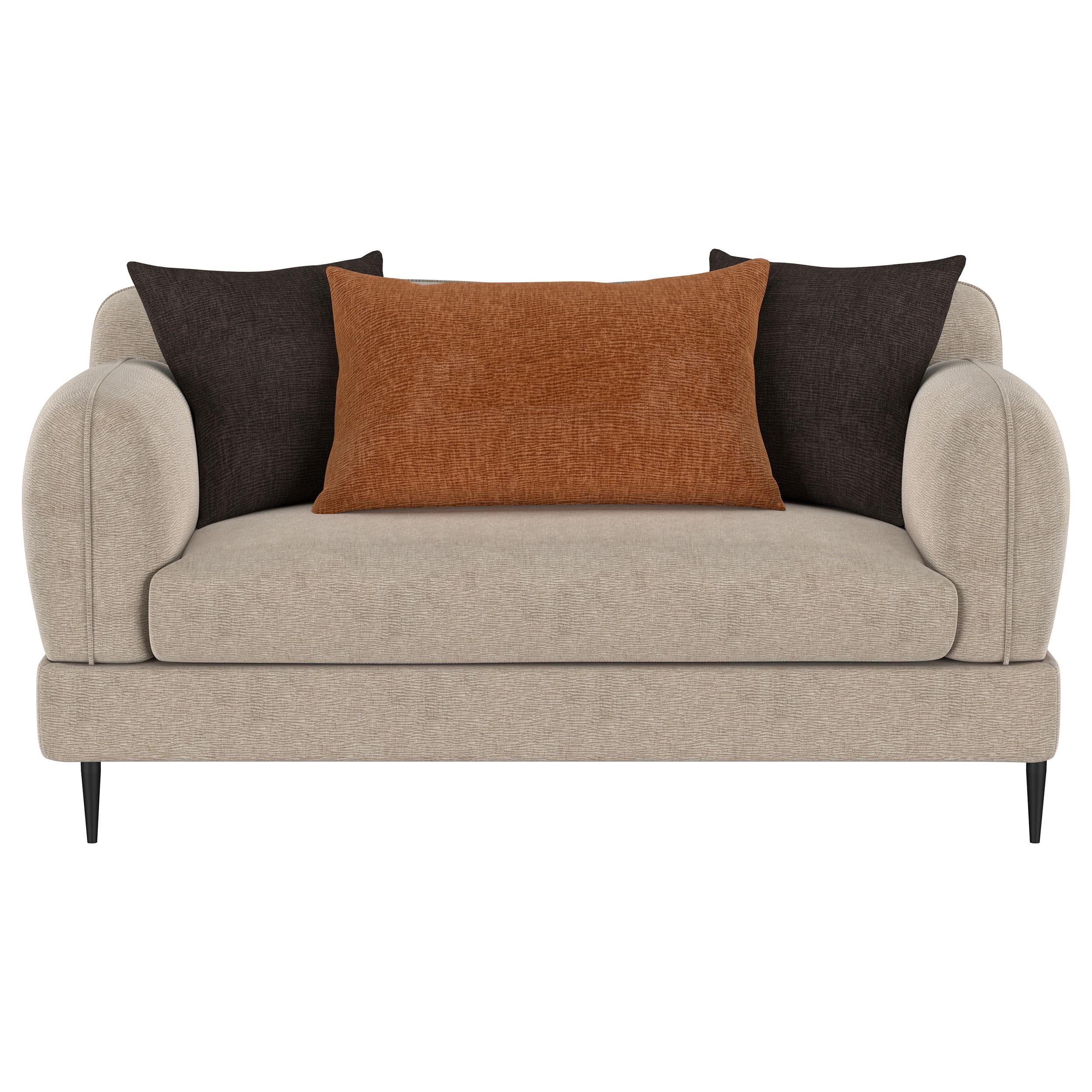 Jade Chenille Upholstered Sculpted Track Arm Loveseat Latte - 509412