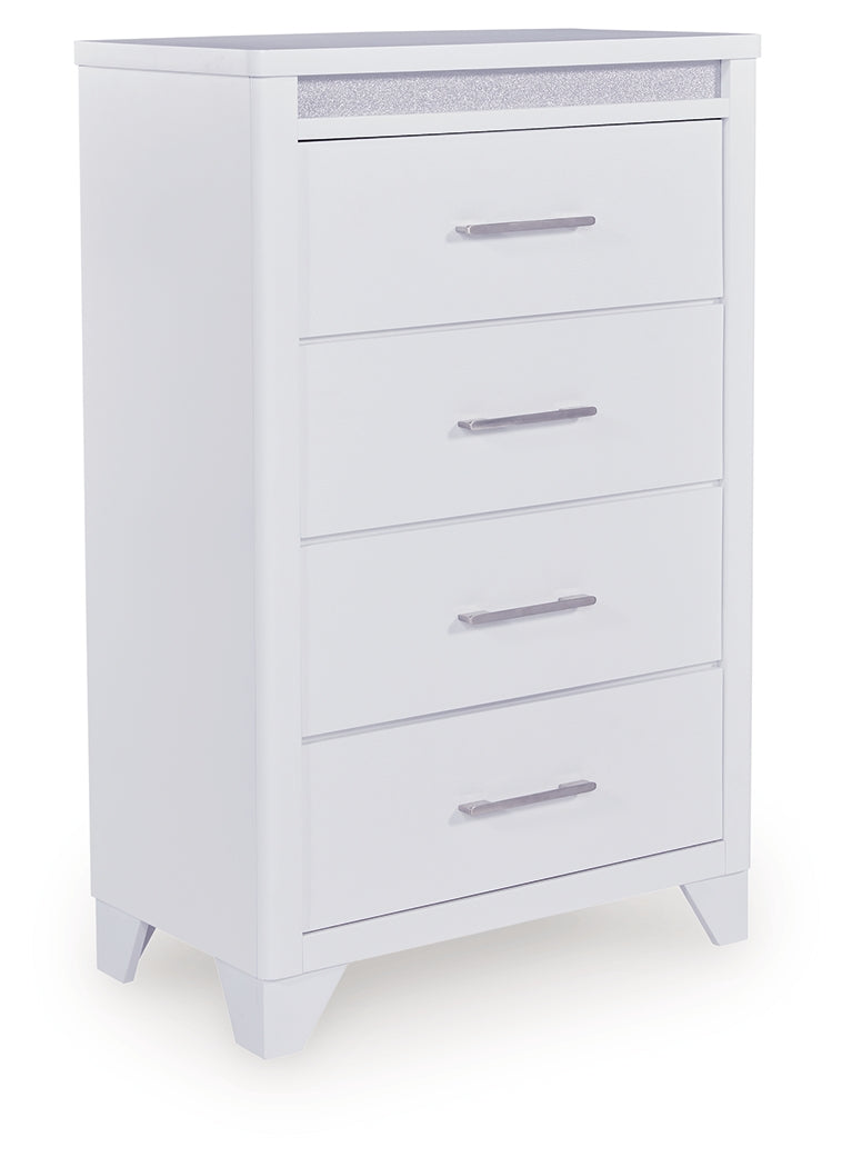 Jarlee Queen Upholstered Panel Bed, Dresser, Mirror, Chest and 2 Nightstands - PCB392B8