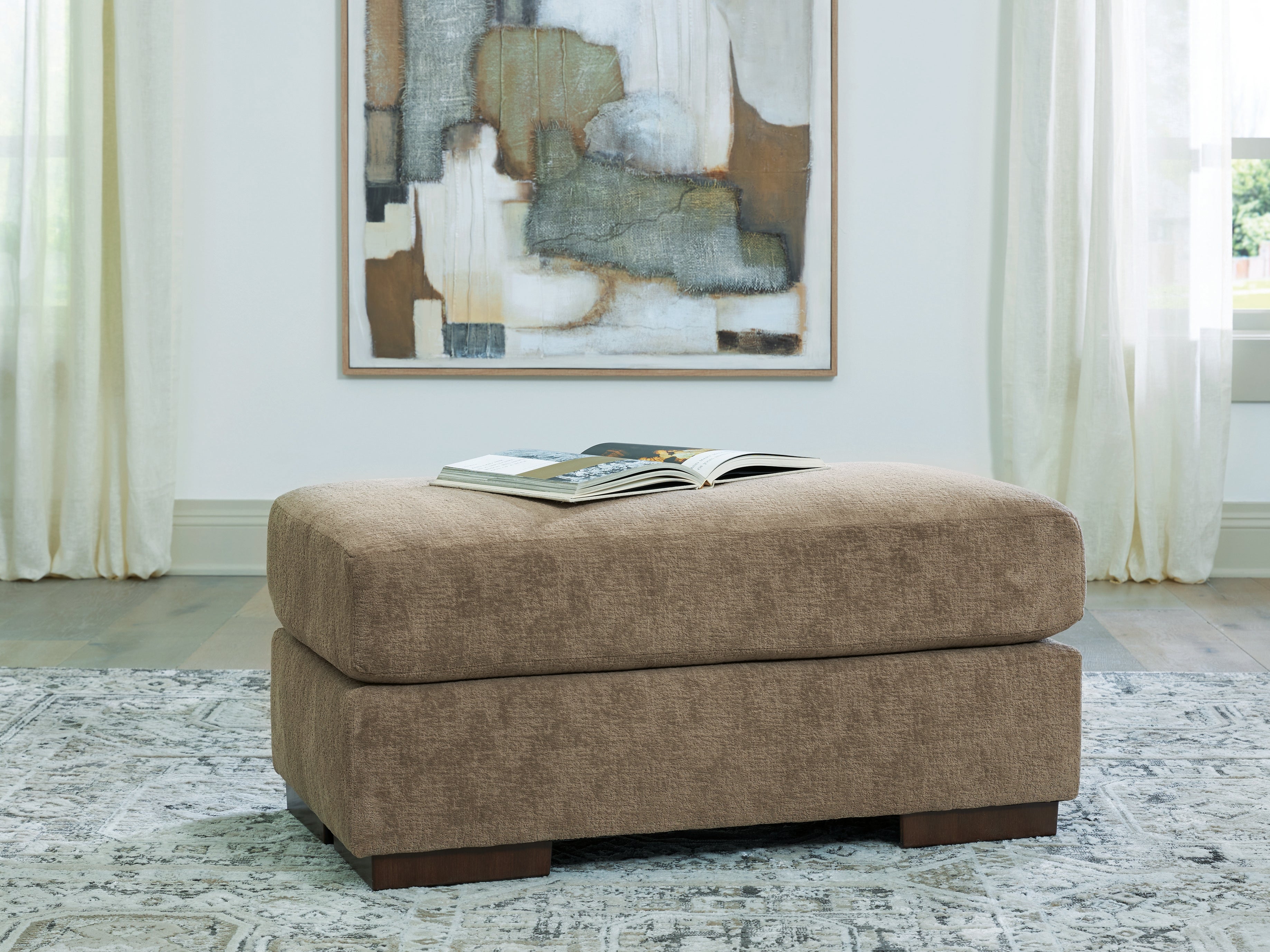 Jayne Park Pecan Ottoman - PC8150514