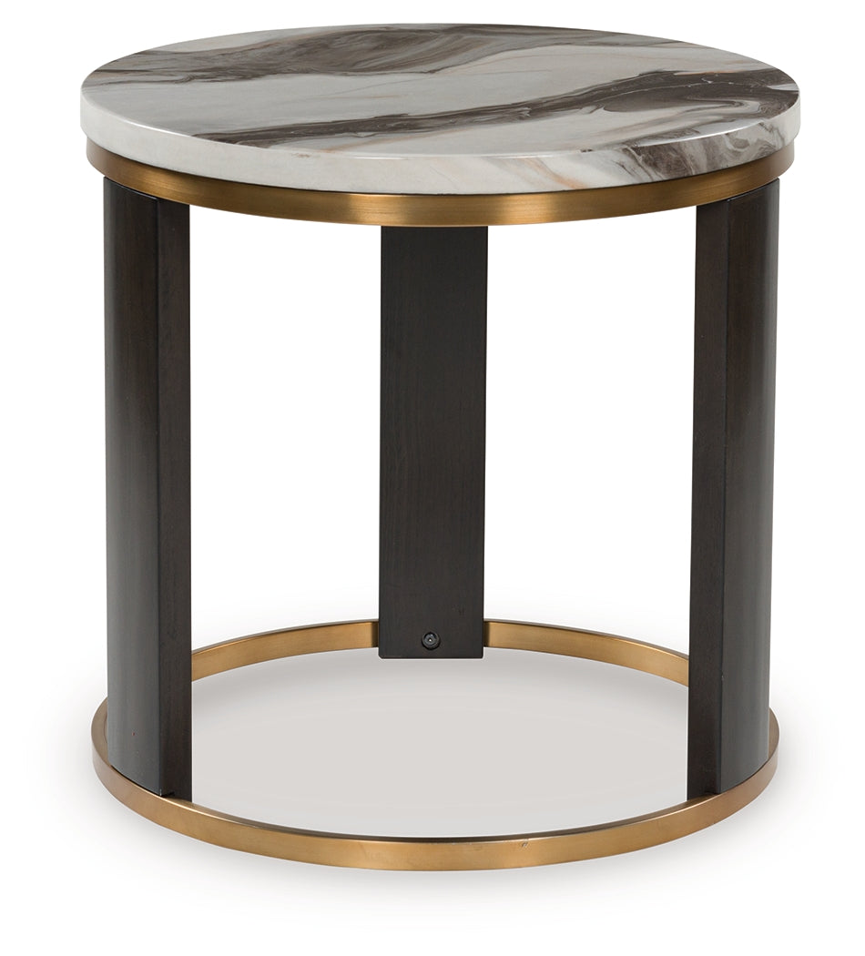 Jazmore Brown/Brass Finish End Table - T671-6