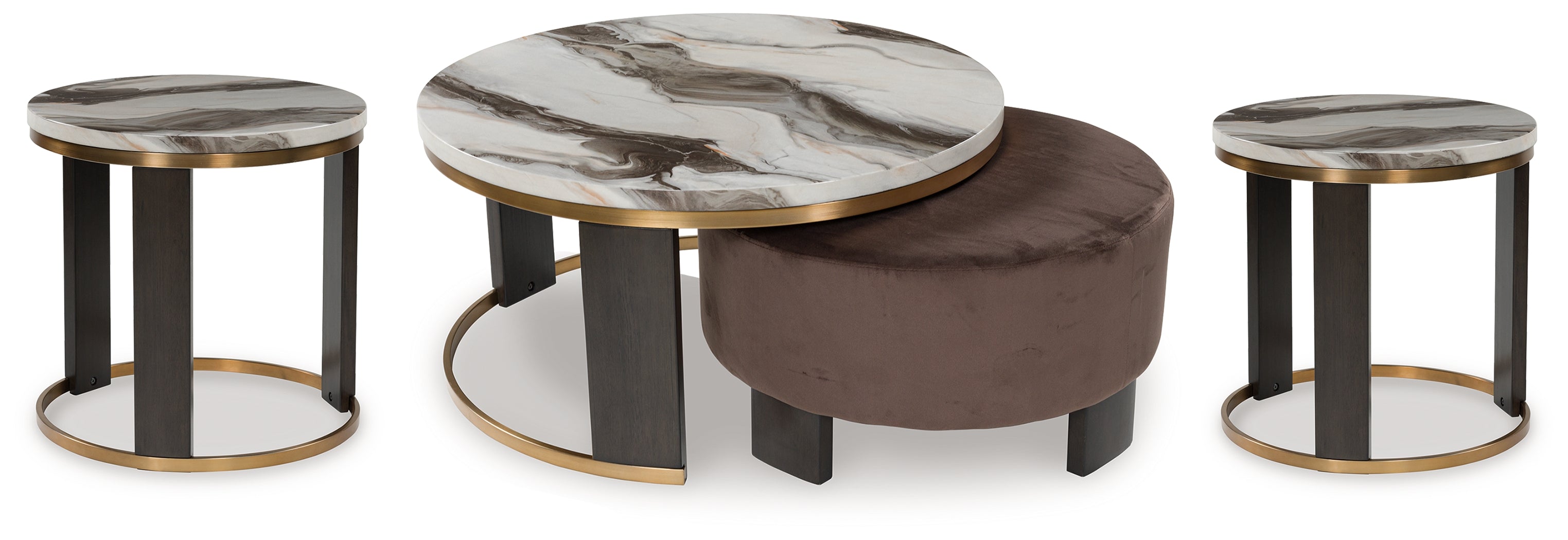 Jazmore Coffee Table and 2 Ends - T671T1