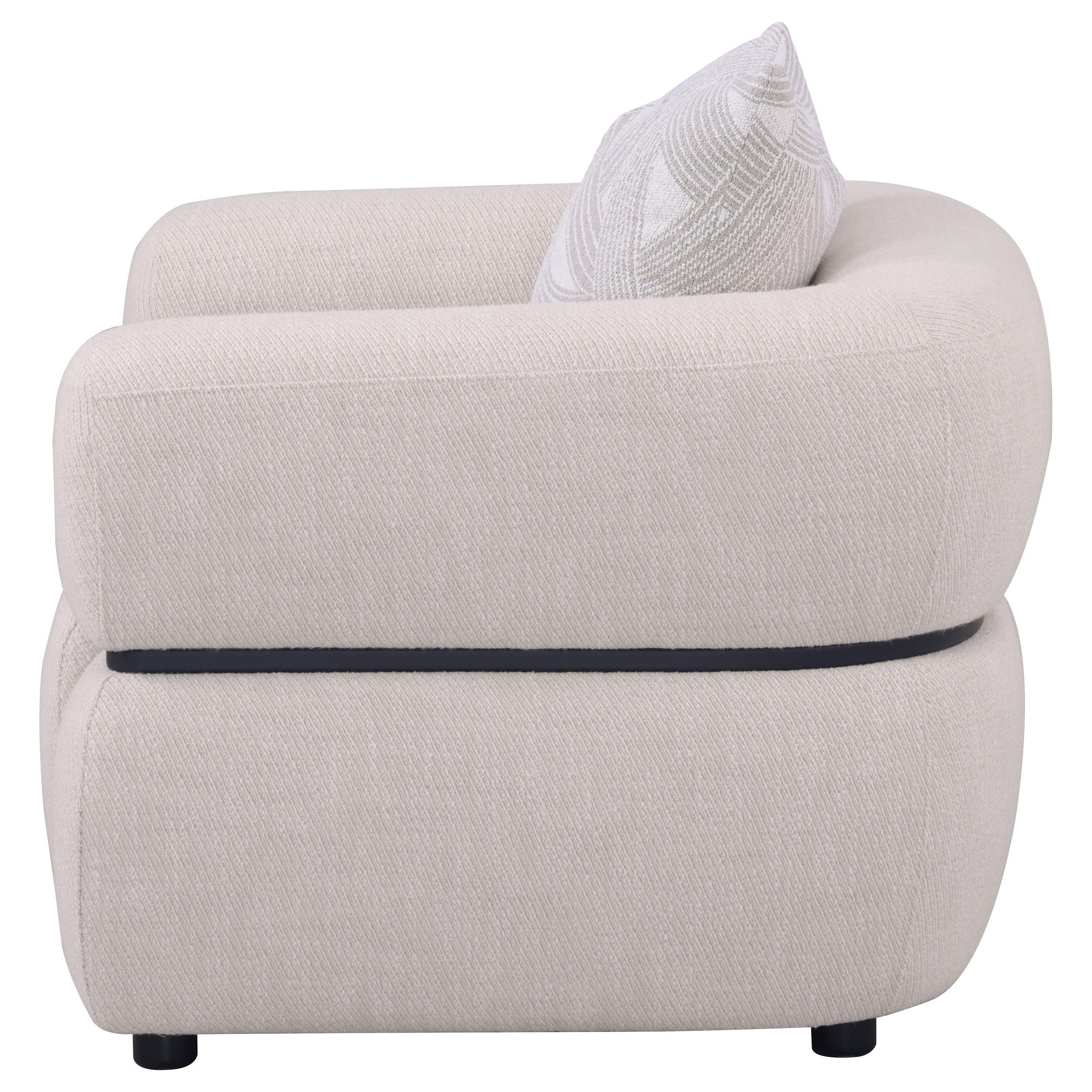 Jeanette Fabric Upholstered Round Arm Accent Chair Beige - 508963