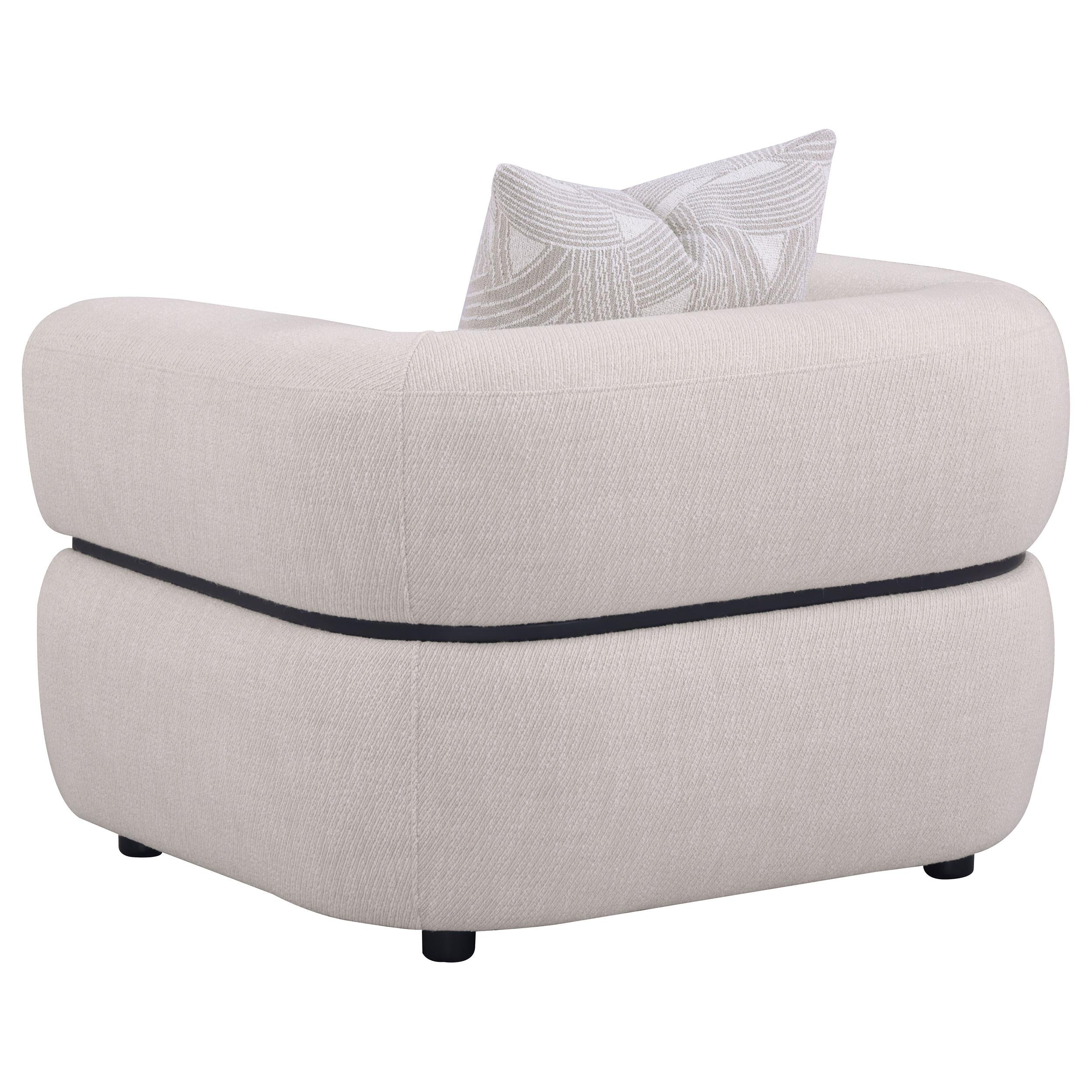 Jeanette Fabric Upholstered Round Arm Accent Chair Beige - 508963
