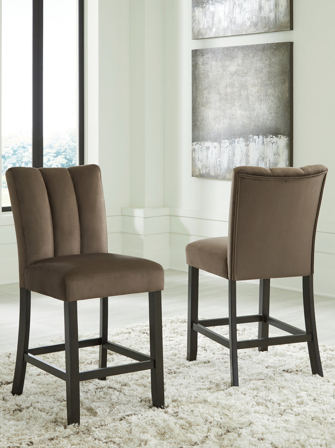 Jeshina Mocha Counter Height Barstool, Set of 2 - PCD581-124