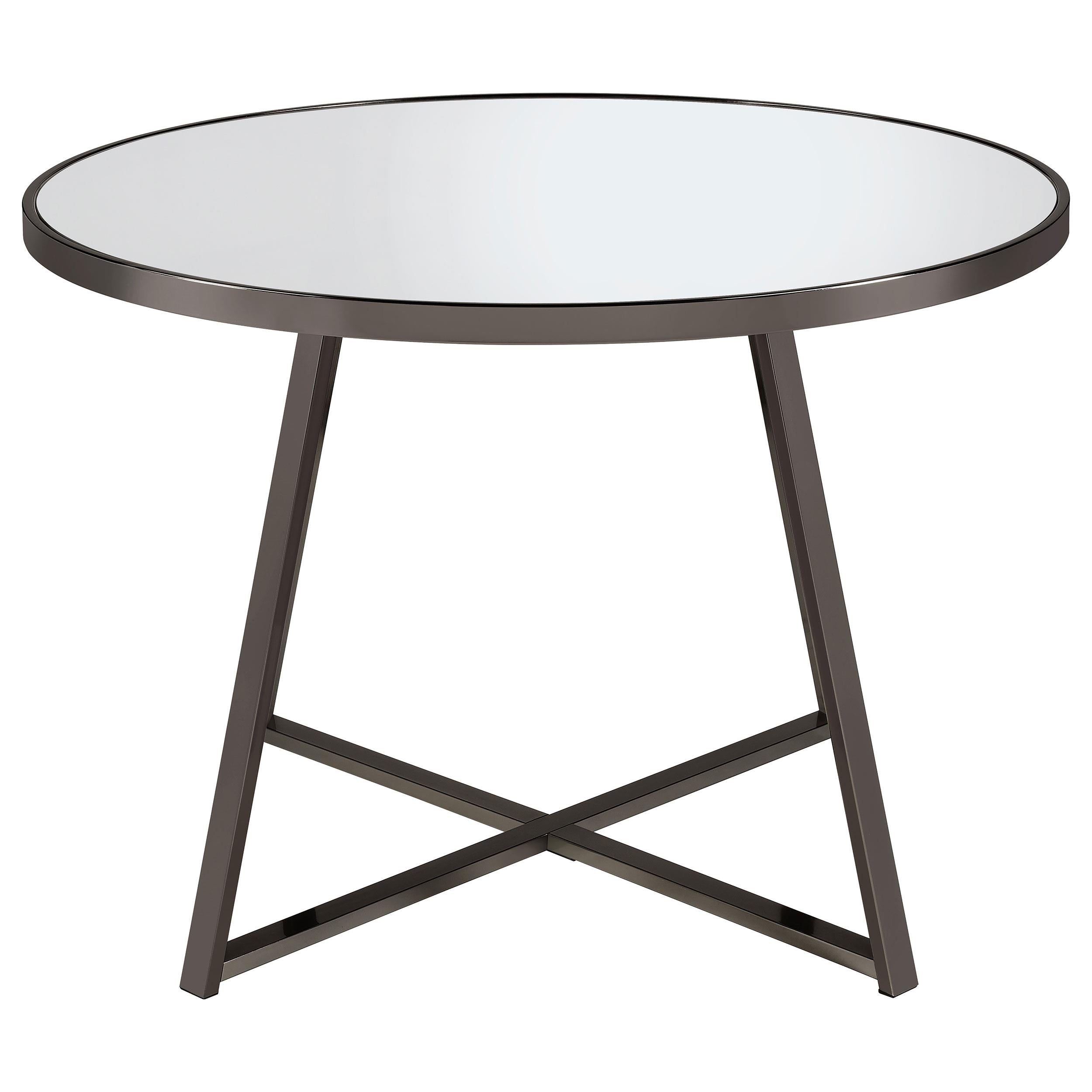 Jillian 5-piece Round Mirror Top Dining Set Black Nickel - 120630-S5