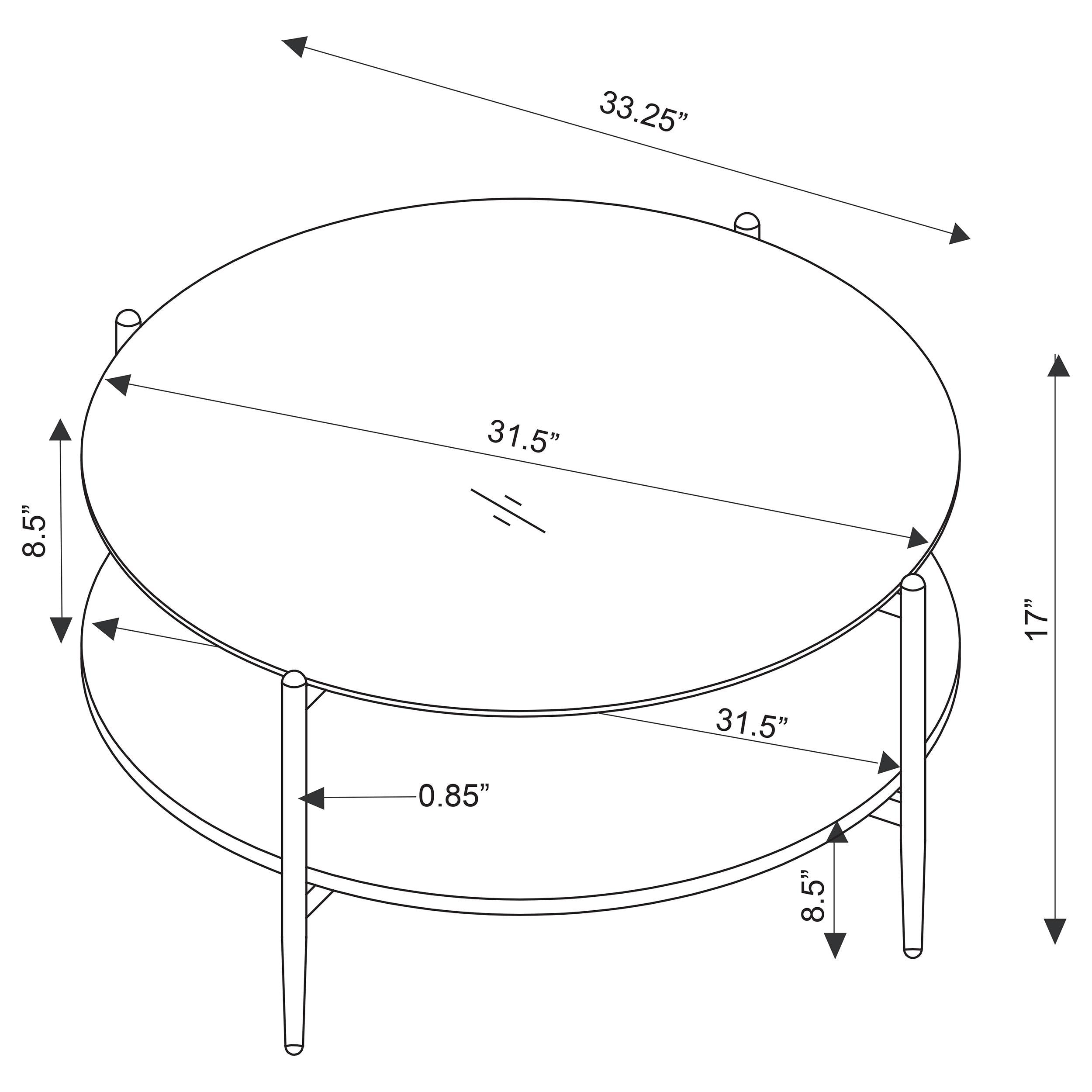 Jonelle 2-piece Round Coffee and End Table Set Gold - 710338-S2