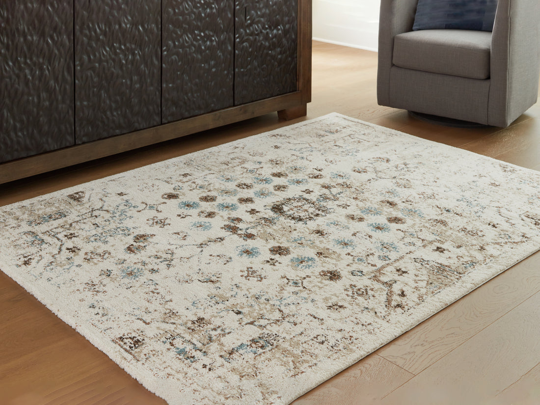 Jossler Ivory/Brown/Teal Medium Rug - R407072