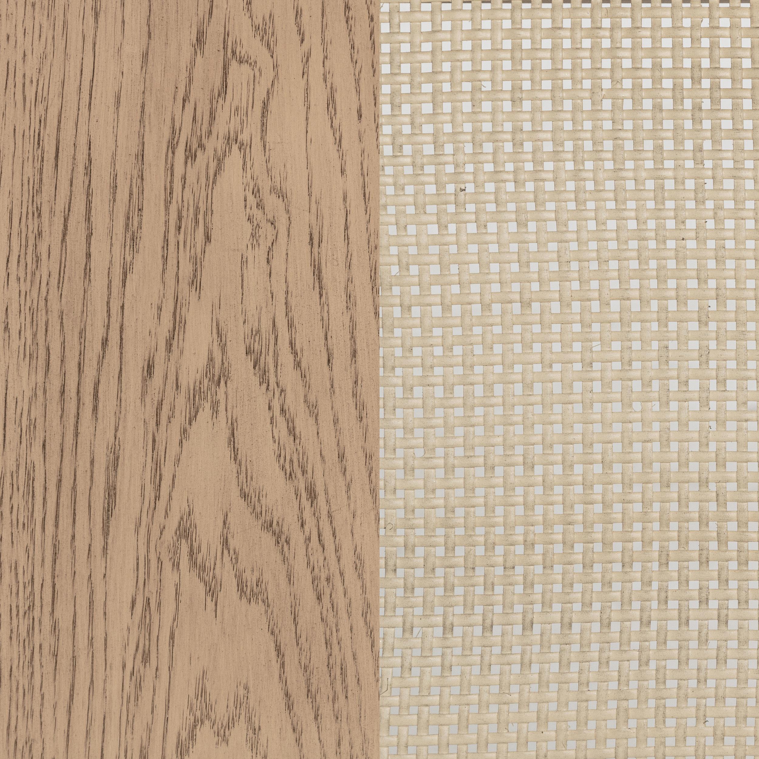 Kailani 4-Door Cane Dining Vitrine Display Cabinet Beige Oak - 109386