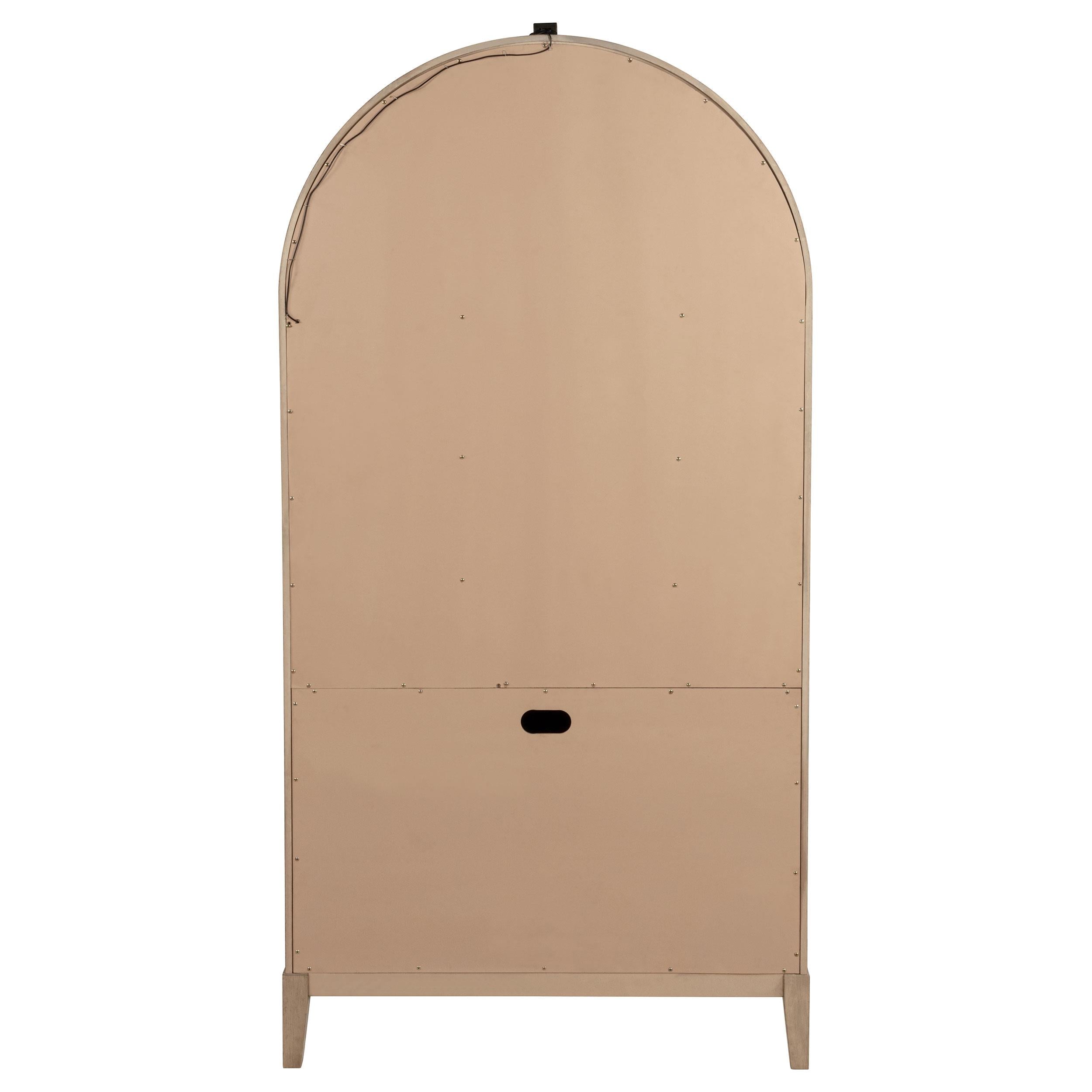 Kailani 4-Door Cane Dining Vitrine Display Cabinet Beige Oak - 109386