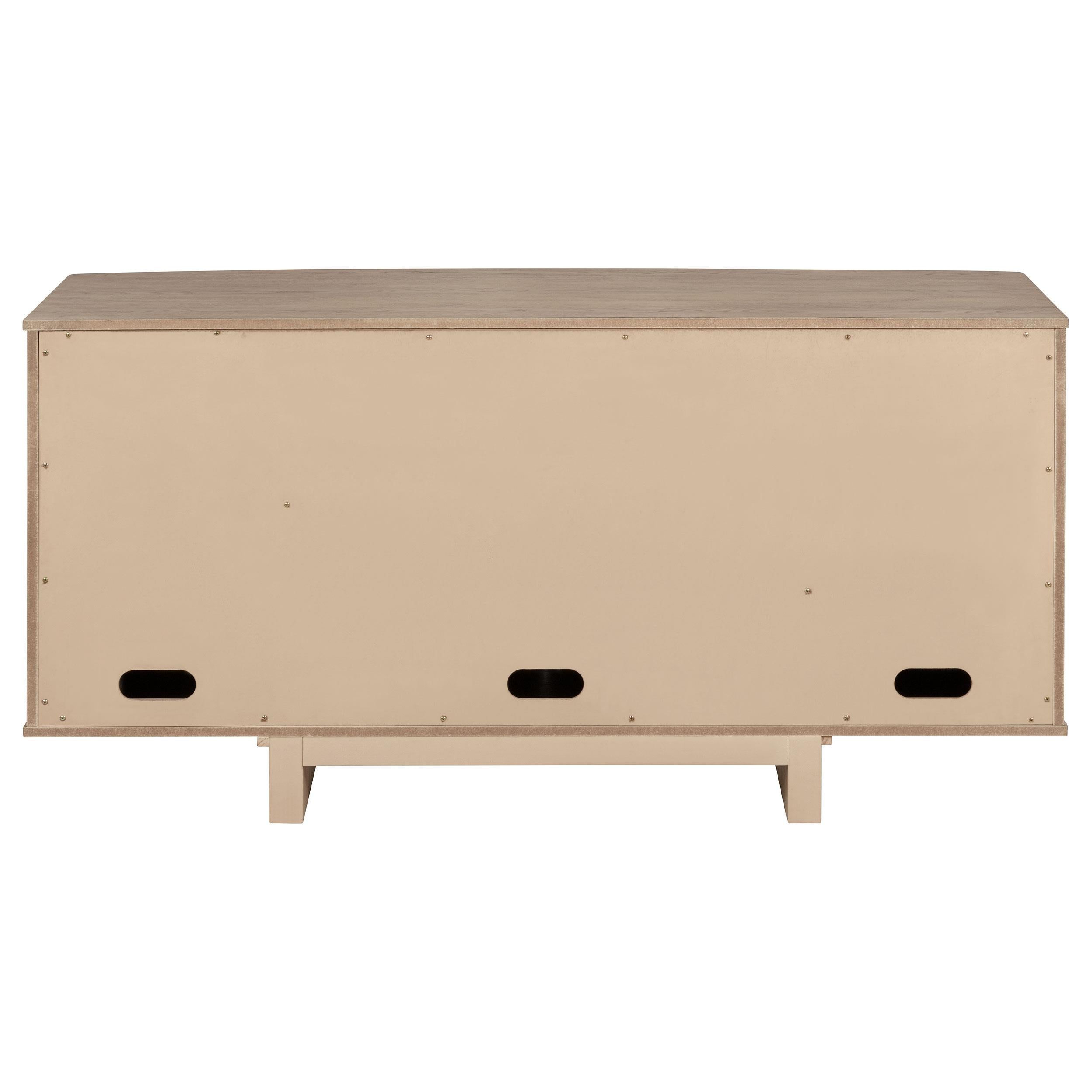 Kailani 4-door Cane Sideboard Buffet Cabinet Beige Oak - 109385