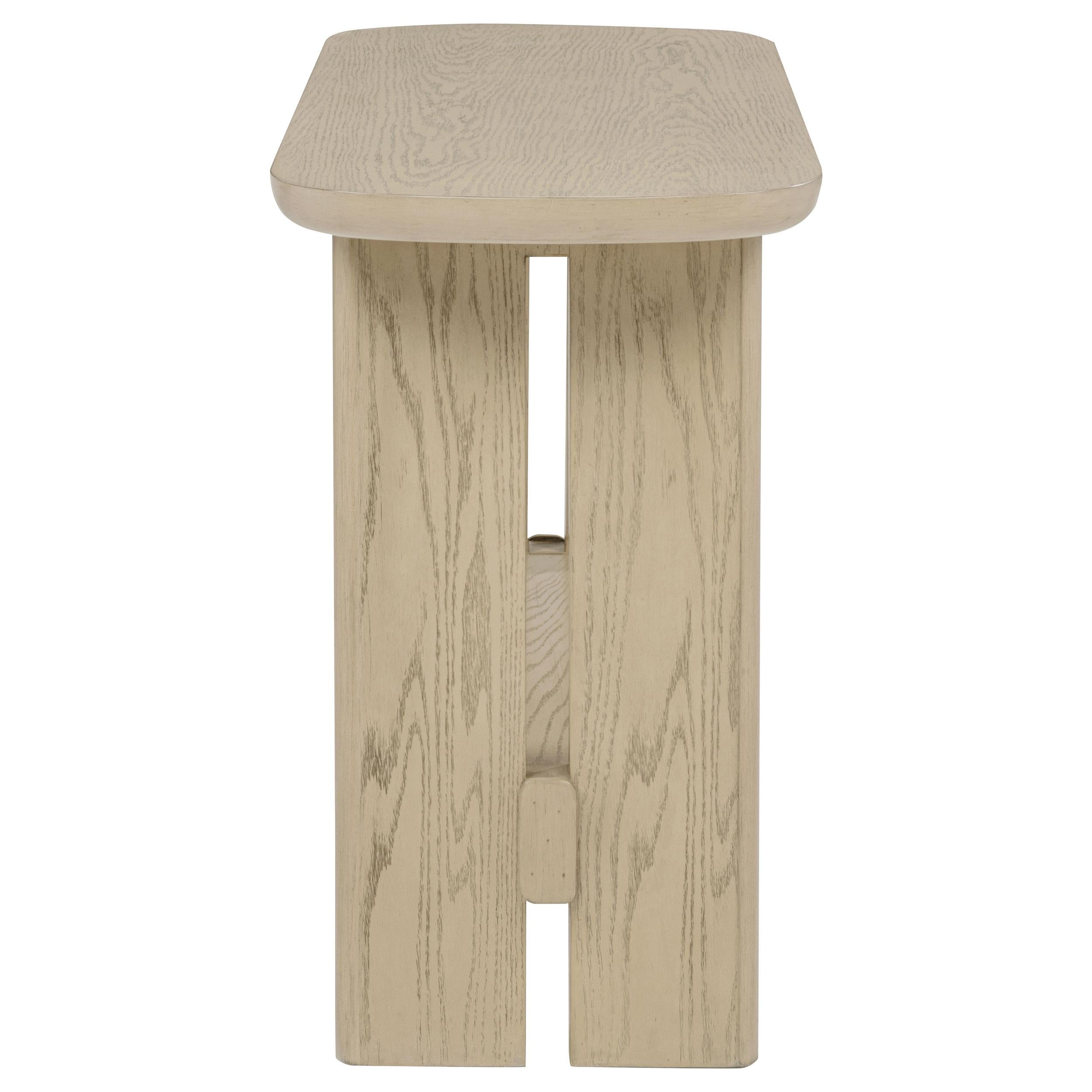 Kailani Coastal Sofa Console Table with Shelf Beige Oak - 706589