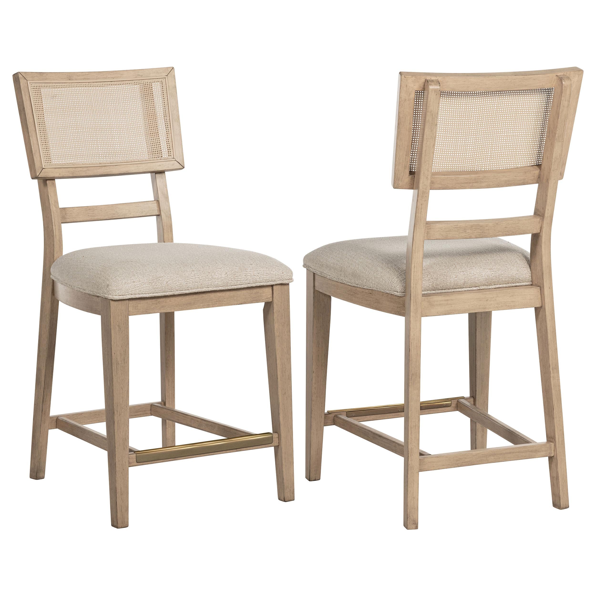 Kailani Radio Weave Cane Counter Dining Side Chair Beige Oak - 109389