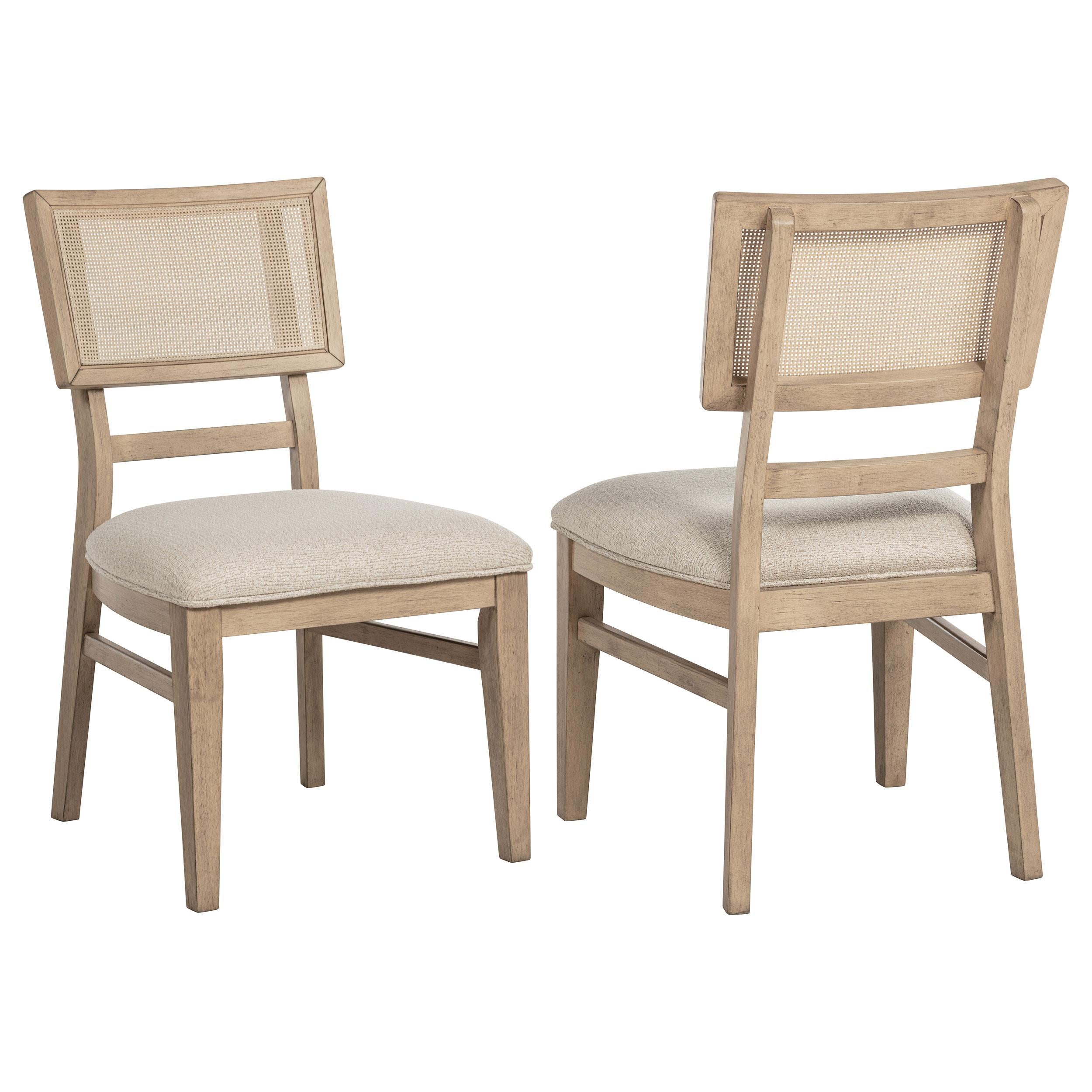 Kailani Radio Weave Cane Dining Side Chair Beige Oak - 109382