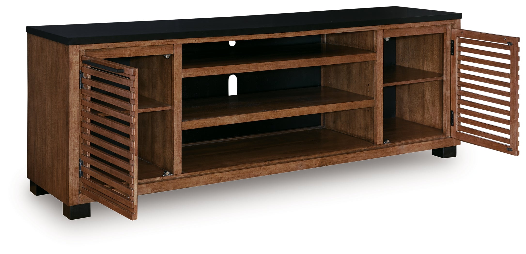 Kallari Warm Brown/Black 84" TV Stand - W737-78