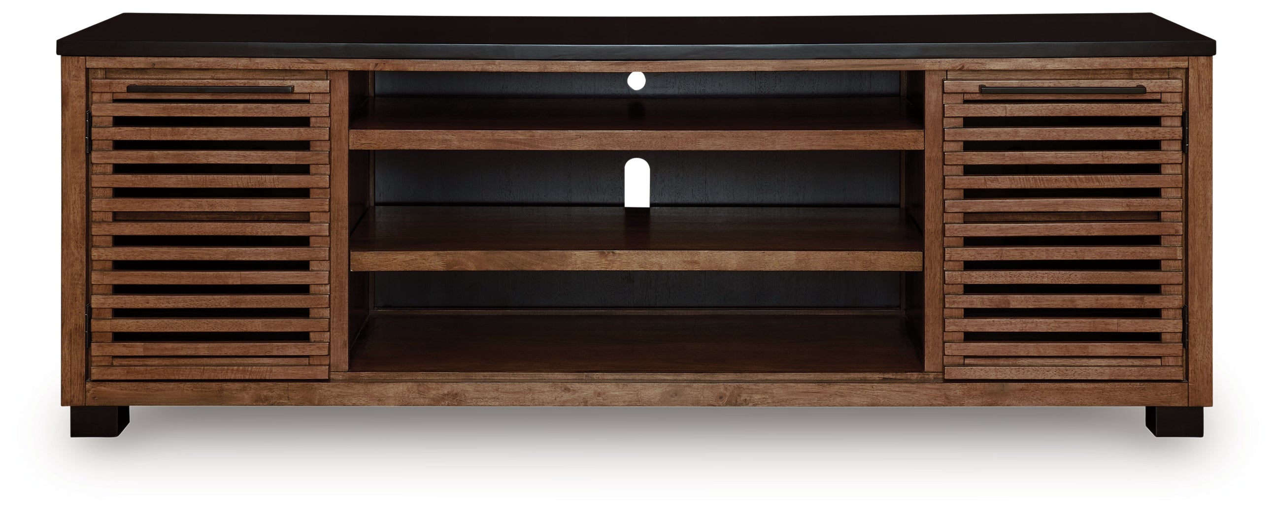 Kallari Warm Brown/Black 84" TV Stand - W737-78