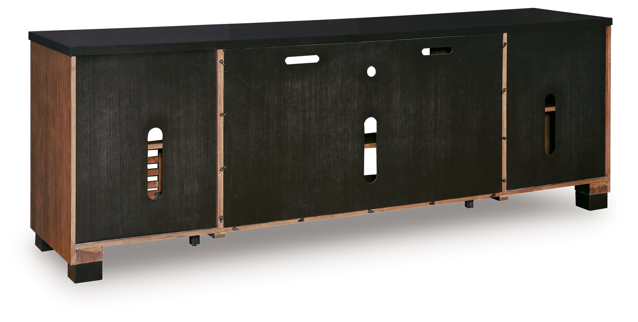 Kallari Warm Brown/Black 84" TV Stand - W737-78