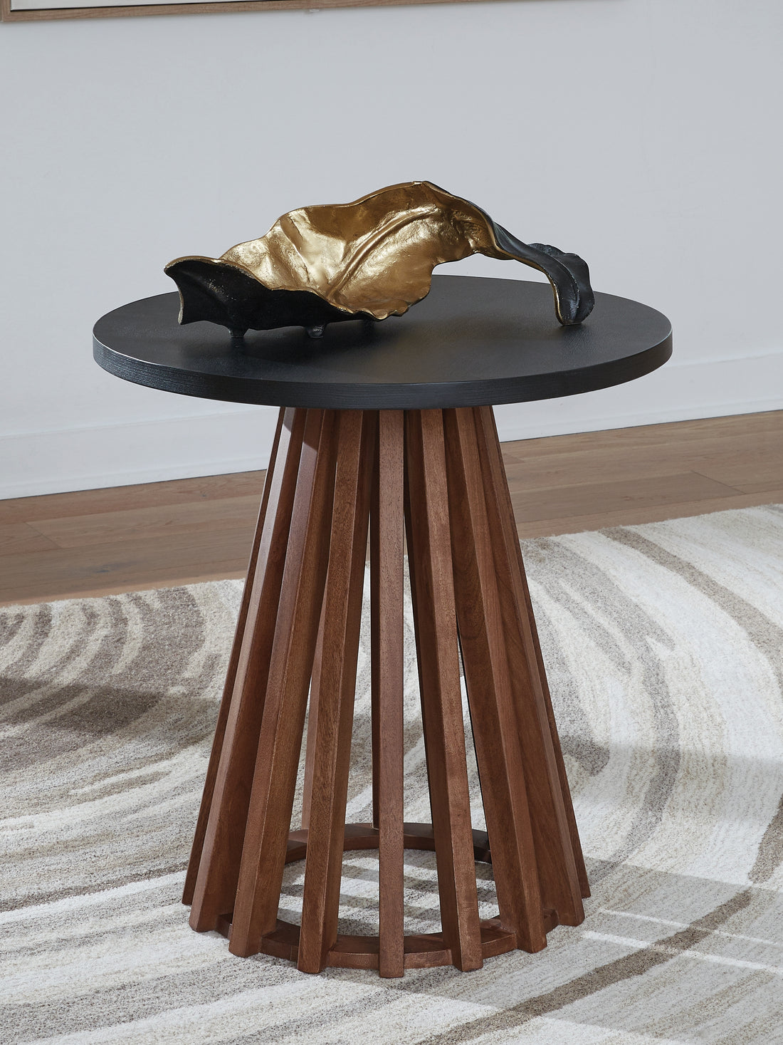 Kallari Warm Brown/Black End Table - T737-6