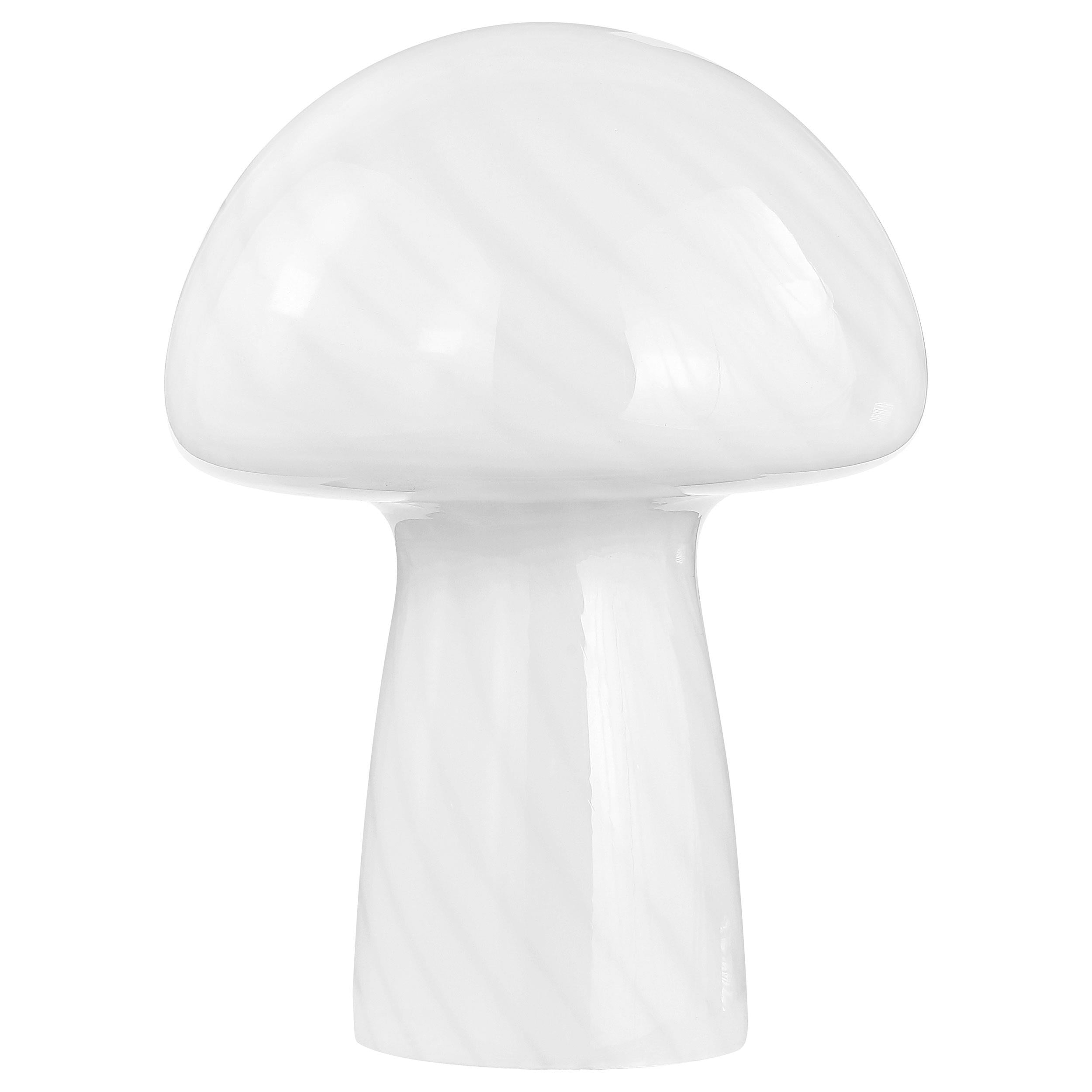 Kanaby Mushroom Shaped Glass Bedside Table Lamp White - 920249