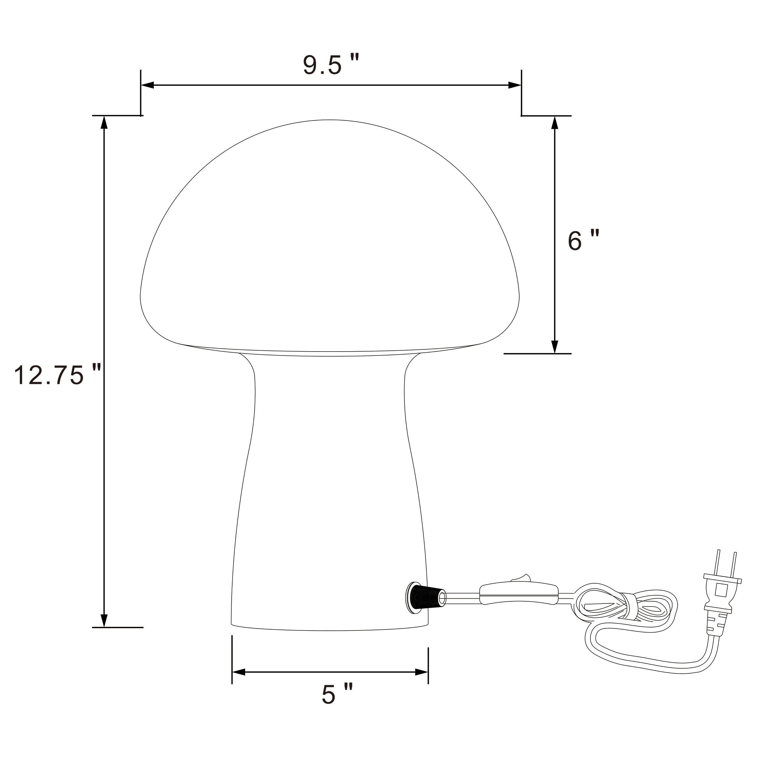 Kanaby Mushroom Shaped Glass Bedside Table Lamp White - 920249