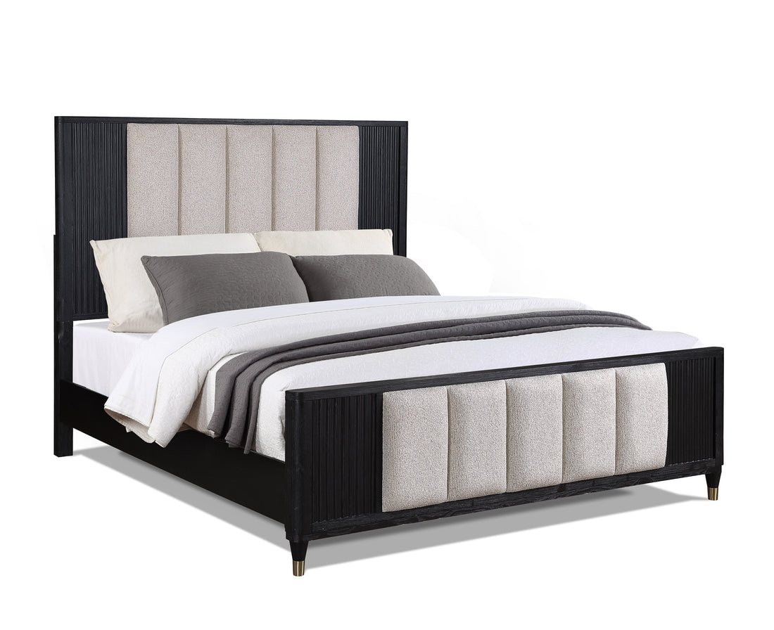 Kara Black King Panel Bed - SET | B1400-K-HB | B1400-K-FB | B1400-KQ-RAIL
