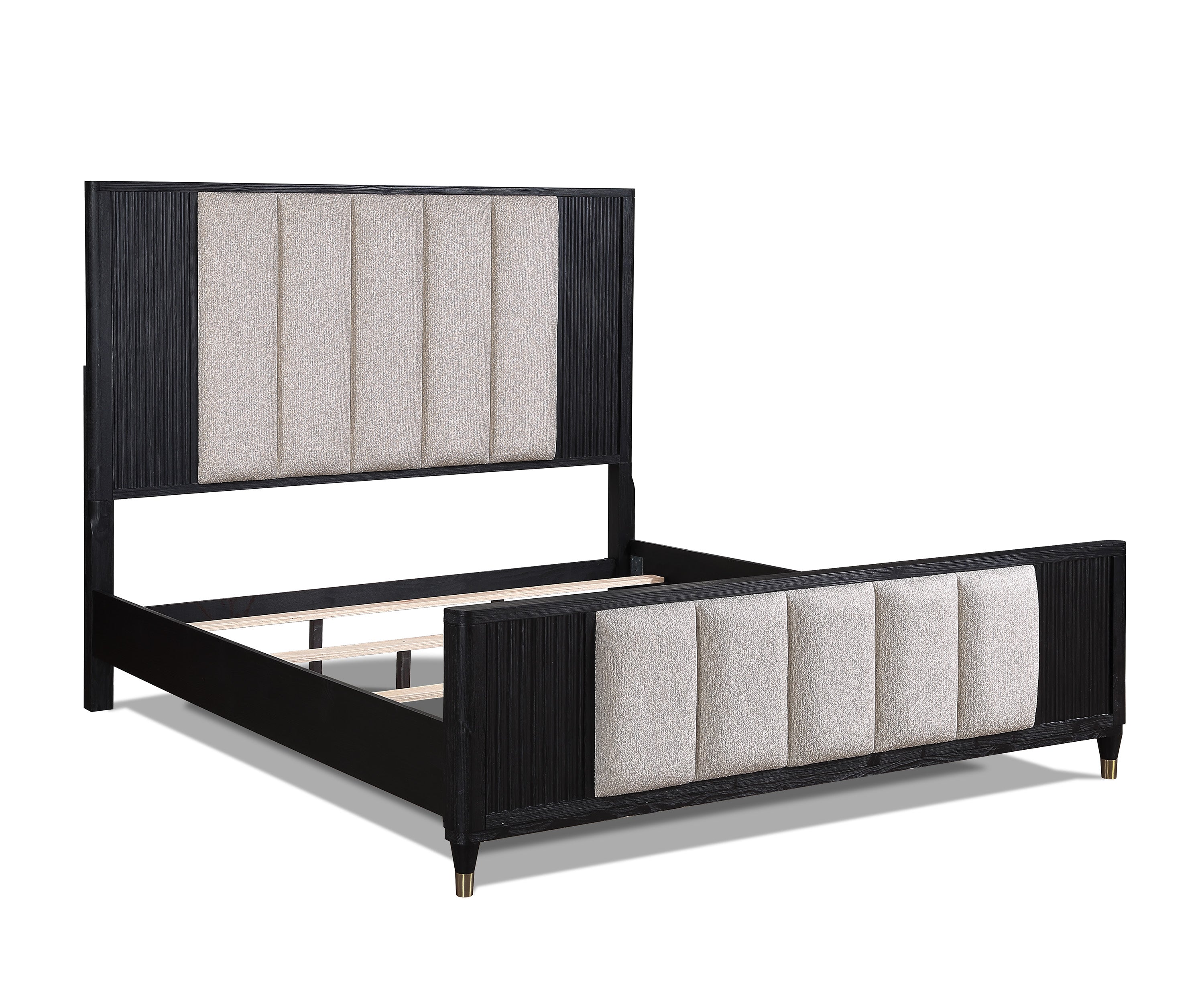 Kara Black King Panel Bed - SET | B1400-K-HB | B1400-K-FB | B1400-KQ-RAIL