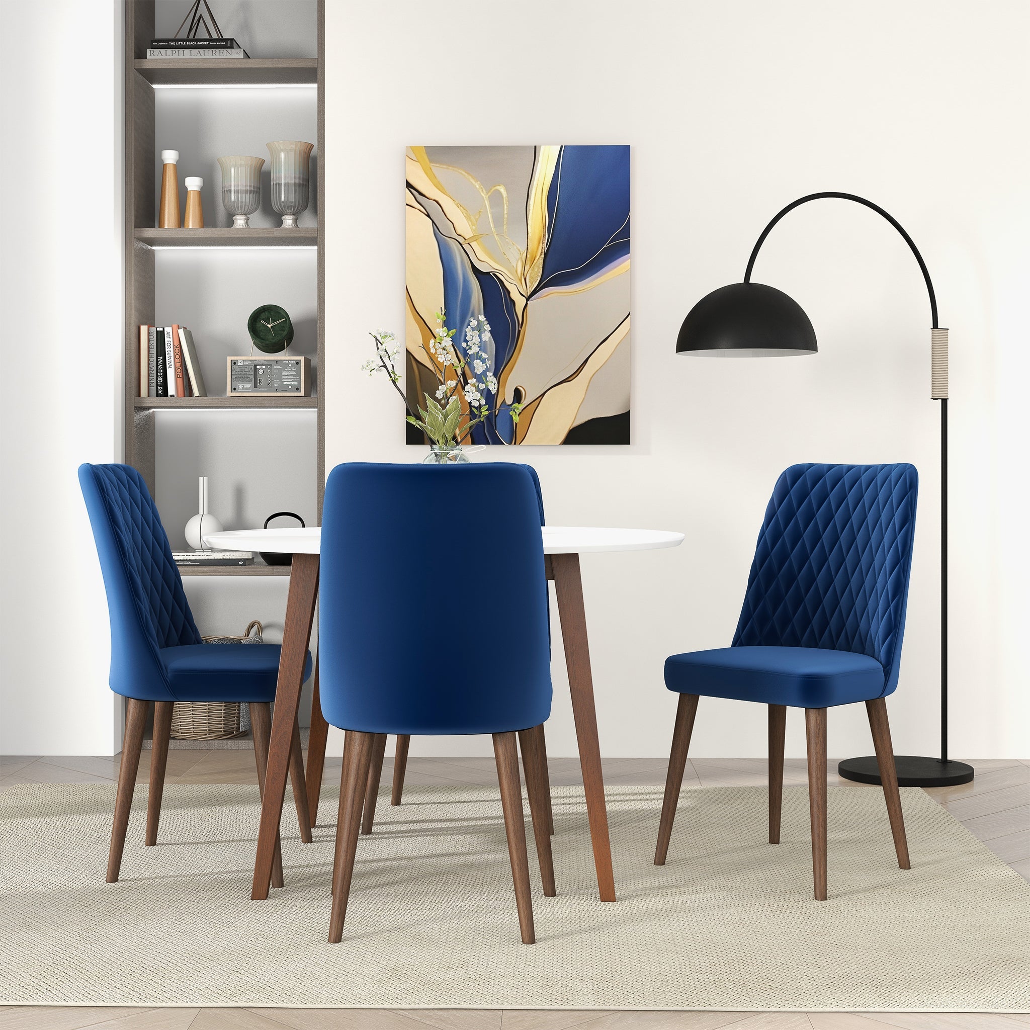 Katie Navy Blue Velvet Dining Chair (Set Of 2) - DCH01701004