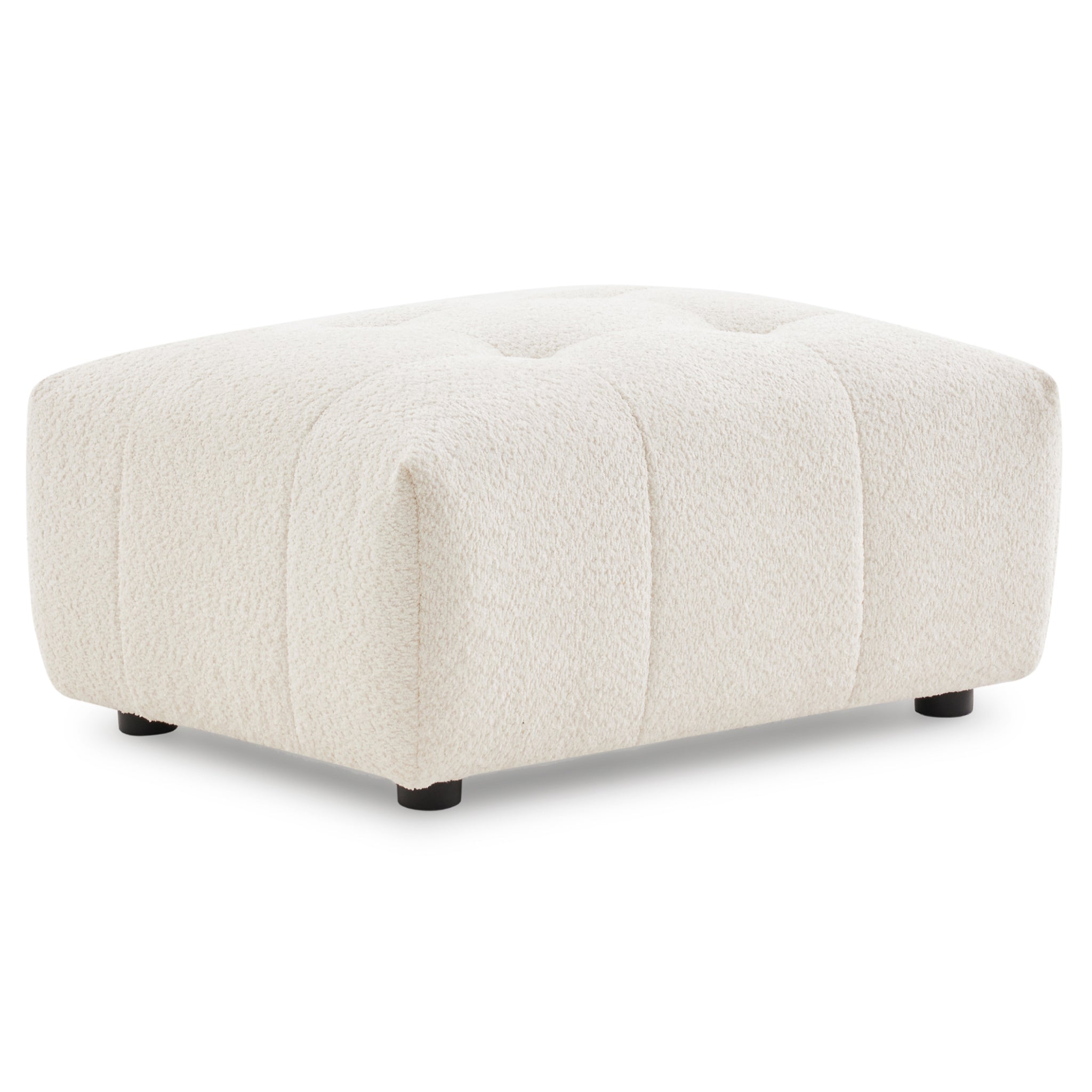 Kaynes Chic Tufted Ivory Boucle Ottoman - OTT03101001